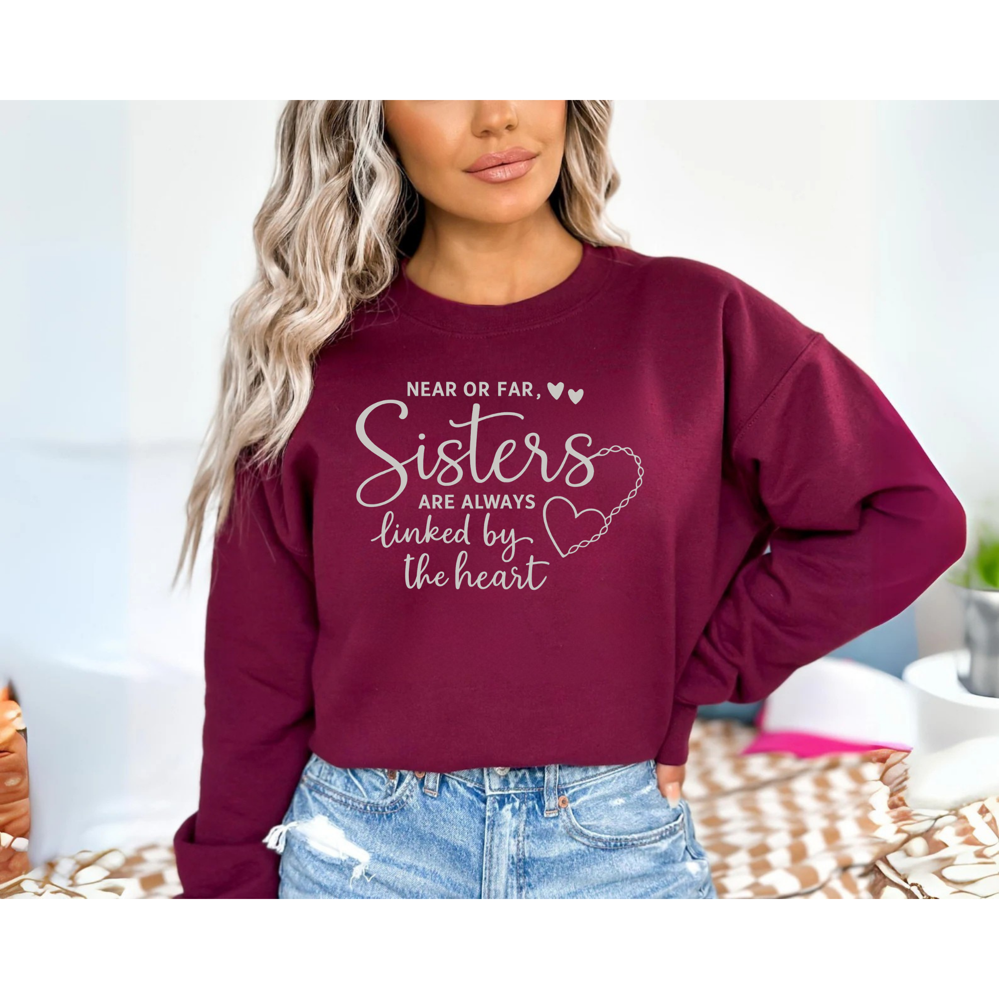 sister sweatshirt, gift for sister, sister hoodie, sister love gift, long distance sis, sisters bond, sister quote tee, family love shirt, sister birthday gift, sisters forever, sibling gift, cozy sister hoodie, heart sister shirt