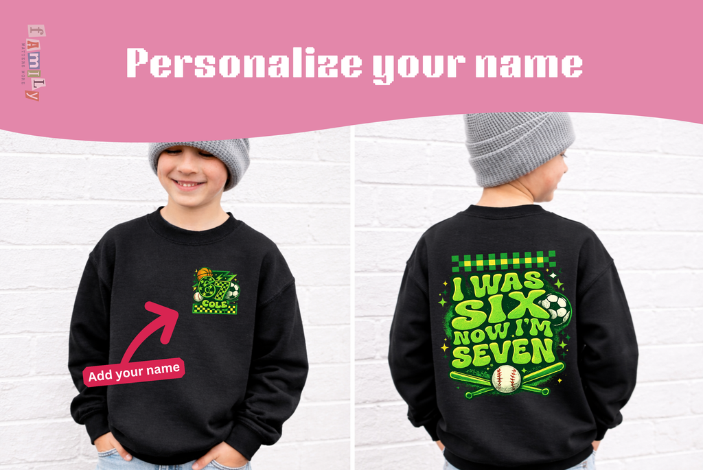 I Was 6 Now I’m 7 Basketball Birthday Shirt, Baseball 7th Birthday Tee, Youth Kids Sports Party Gift, Custom Age, Football kids shirt, 6 7