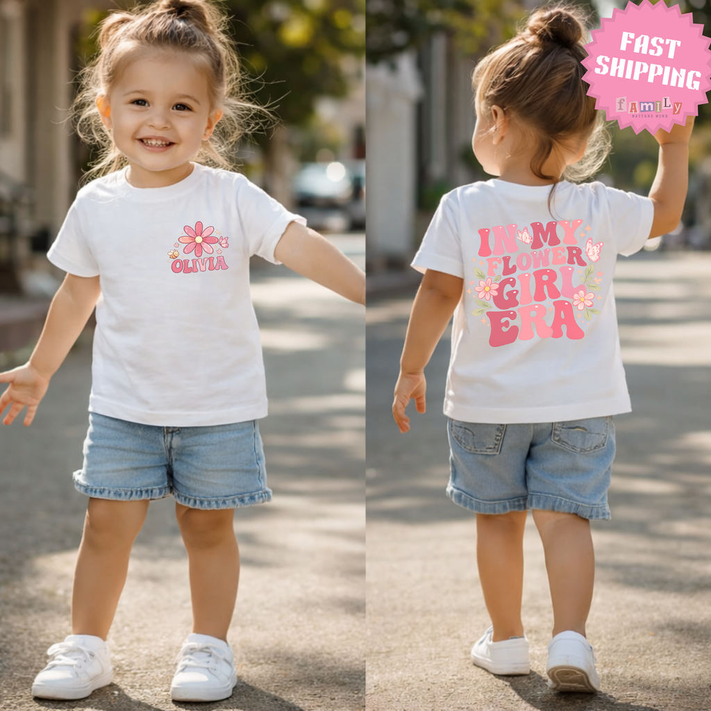 Personalized In My Flower Girl Era Shirt, Flower Girl Shirt, Wedding Party Kids Shirt, Bridal Party Shirt For Kids, Flower Girl Proposal Tee