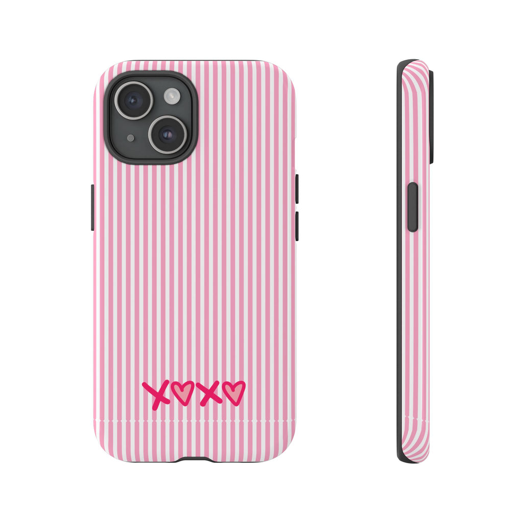 Galentines Day Pink Striped Lines phone case, Pink Stripe Iphone case | Tough Cases - Iphone, Samsung and Pixel Mobile cases