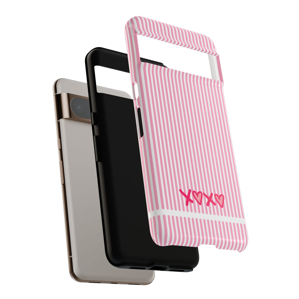 Galentines Day Pink Striped Lines phone case, Pink Stripe Iphone case | Tough Cases - Iphone, Samsung and Pixel Mobile cases