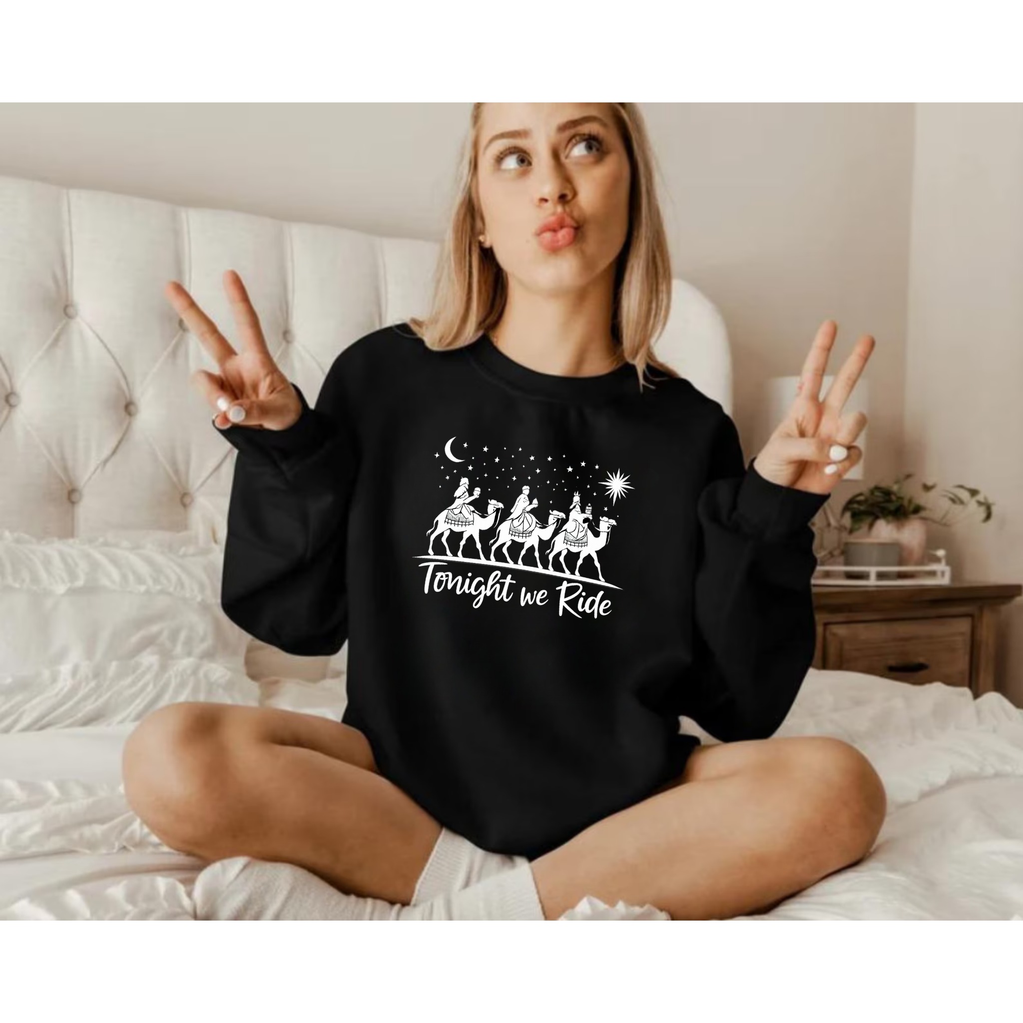 Tonight We Ride Sweatshirt Hoodie, Three Wise Men Crewneck, Epiphany Shirt, Nativity Magi Camel Graphic, Christian Christmas Sweatshirt, Unisex Adult Youth Holiday Gift