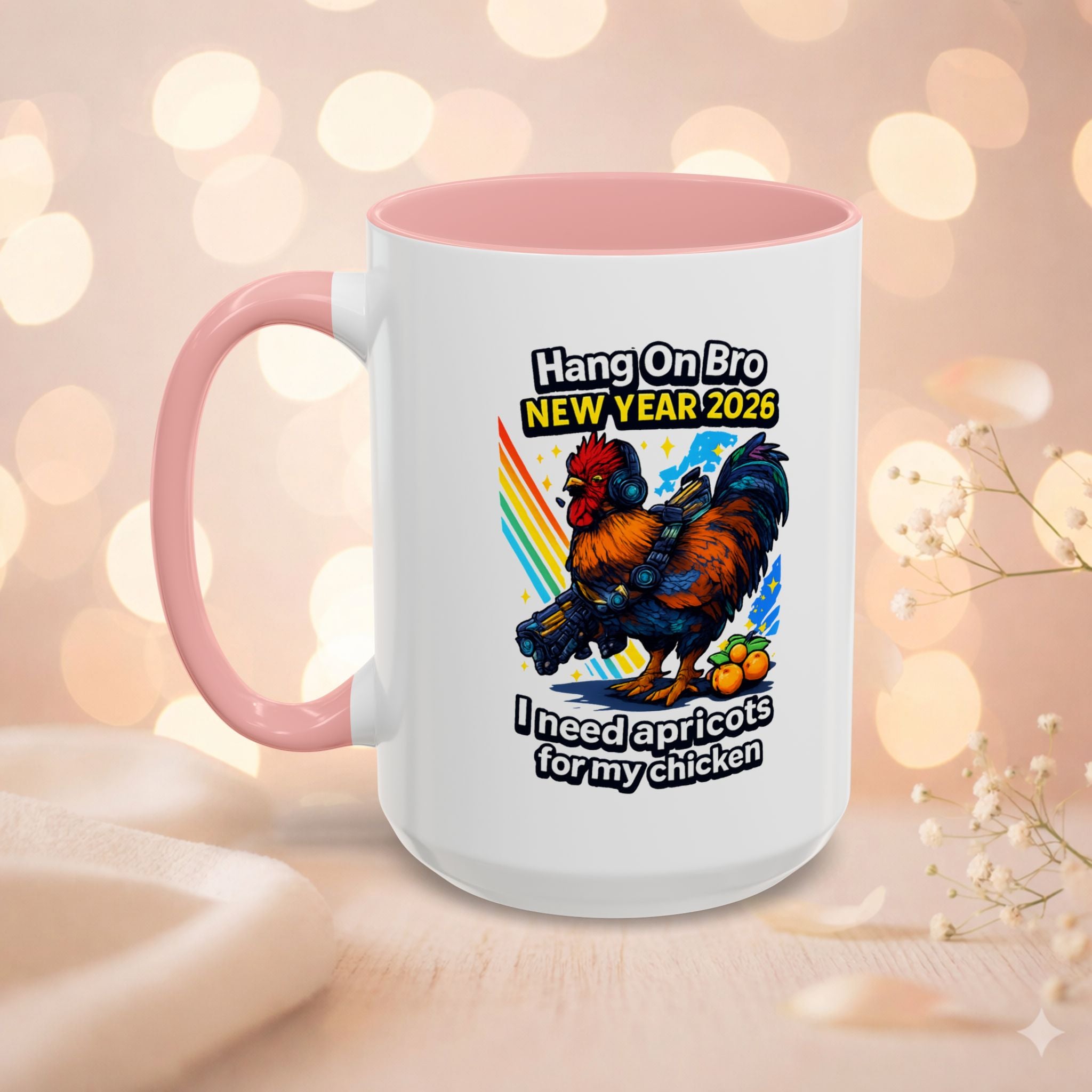 Hang On Bro 2026 Apricots Mug, Funny Rooster Gamer Coffee Mug 15oz Accent Cup, Arc Raiders Inspired Gift for Brother