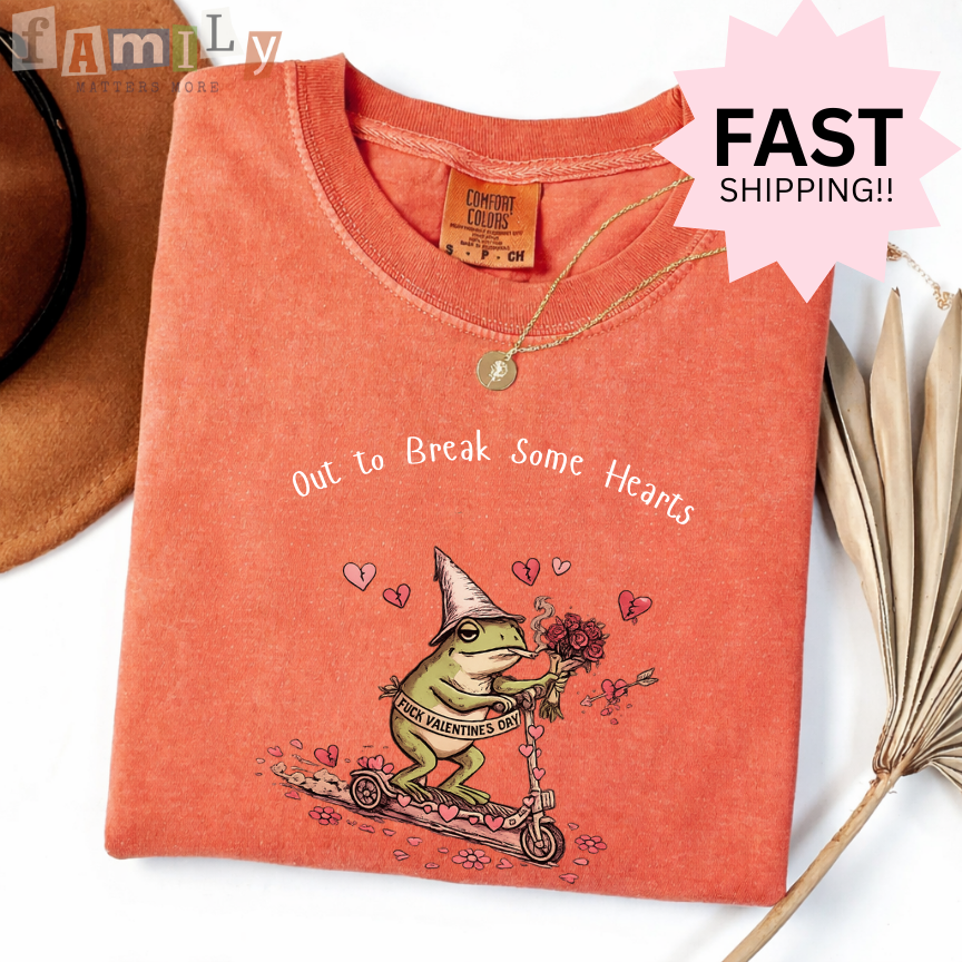 Out to Break Some Hearts Shirt, Funny Valentines Frog Tee, Inappropriate Aba Shirt, Offensive Stupid Unwearable T-Shirt