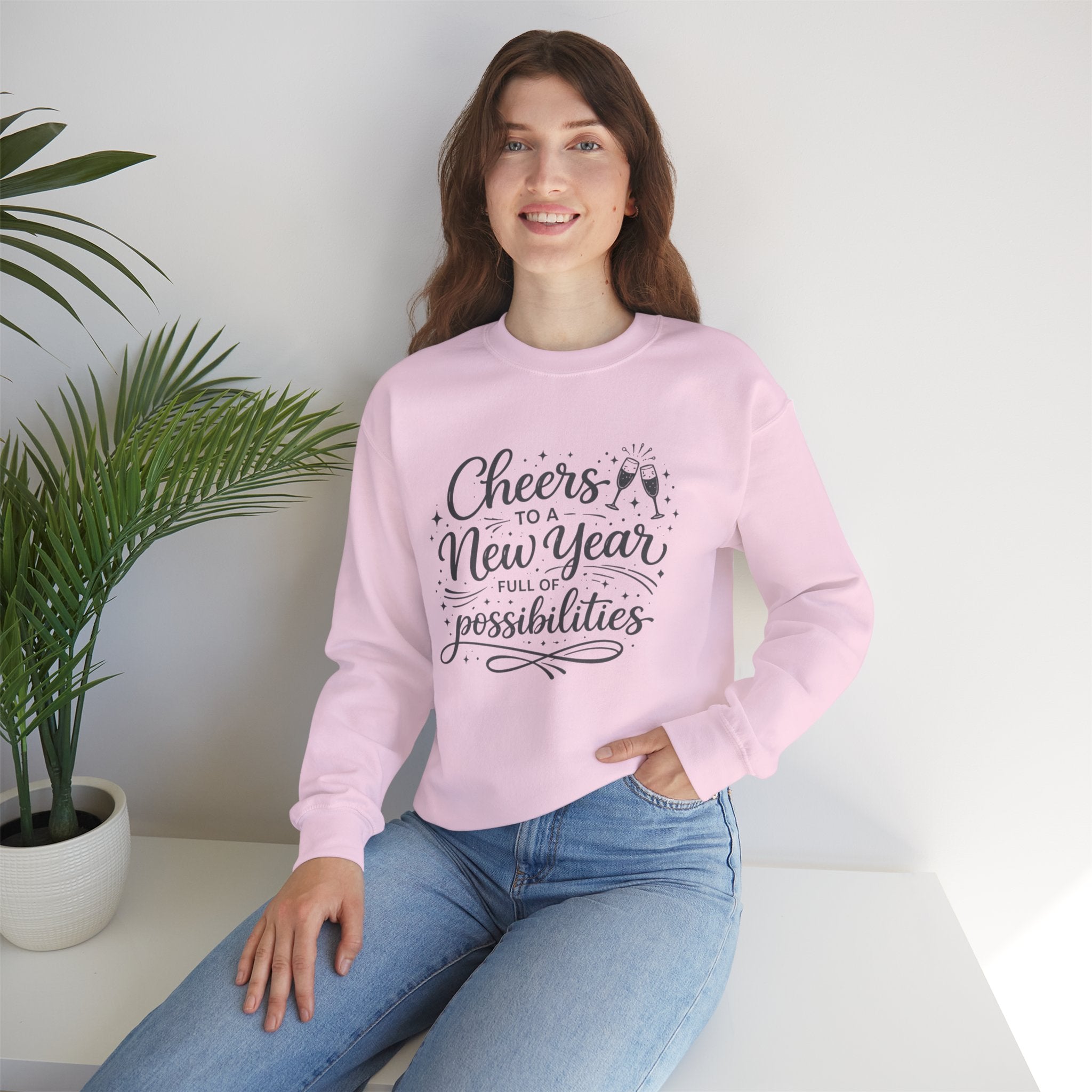 Cheers To A New Year Sweatshirt, Full Of Possibilities Hoodie, Champagne NYE Crewneck, Unisex Adult Youth