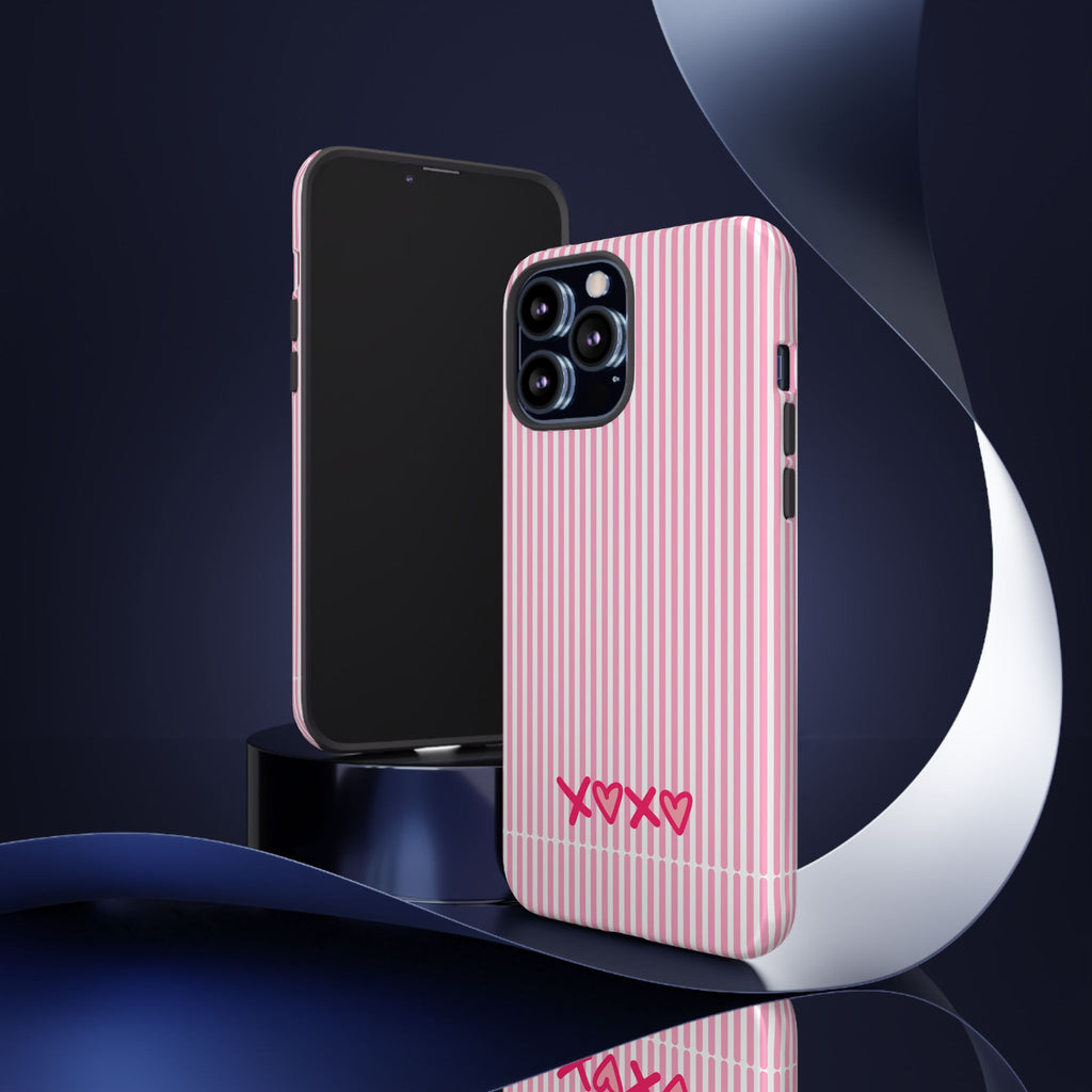 Galentines Day Pink Striped Lines phone case, Pink Stripe Iphone case | Tough Cases - Iphone, Samsung and Pixel Mobile cases