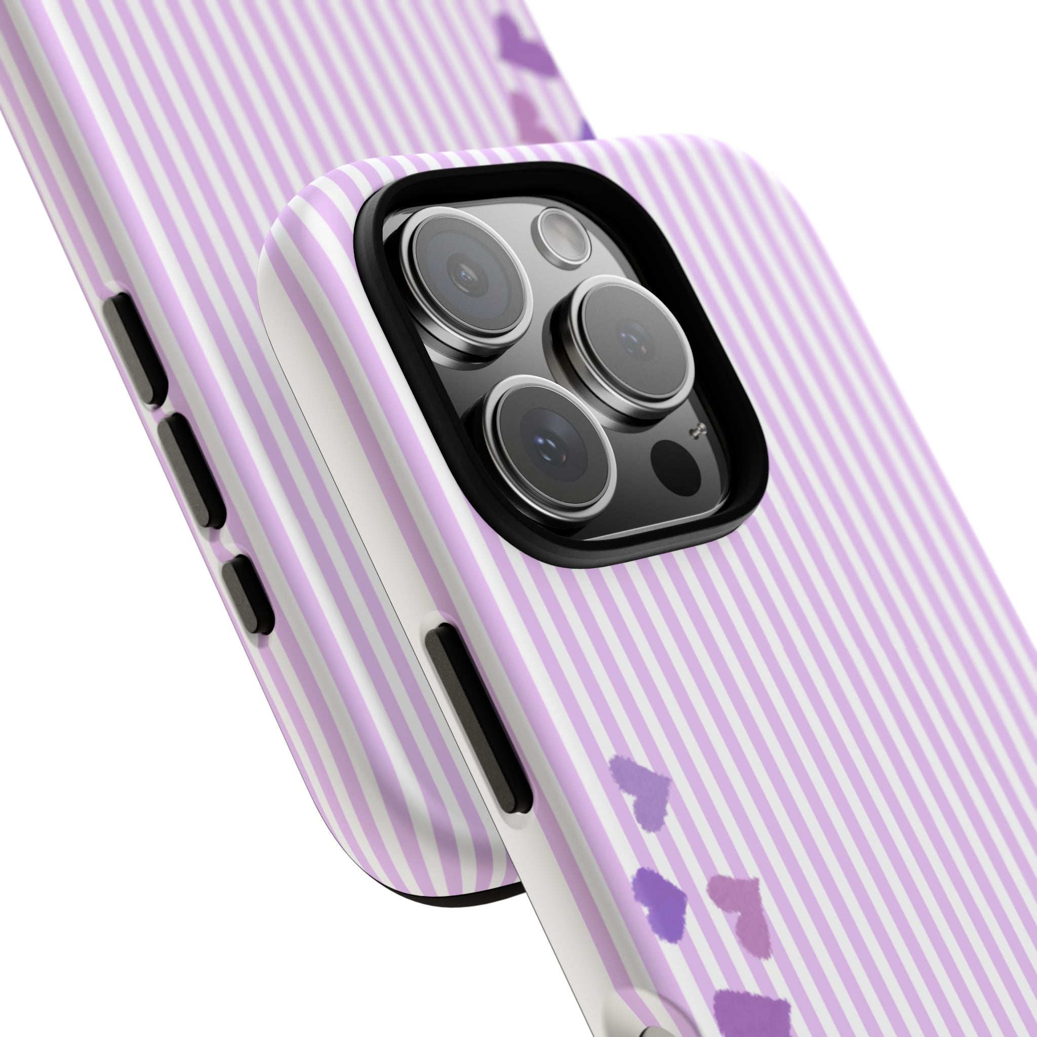 Valentines Day Striped hearts phone case, Purple Heart Floral Stripe Iphone case | Tough Cases - Iphone, Samsung and Pixel Mobile cases