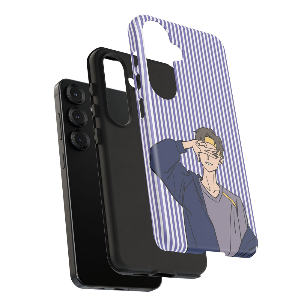 Casual Anime Guy Phone Case | Valentines Day Striped Lines phone case, Purple Stripe Iphone case - Iphone, Samsung and Pixel Mobile cases