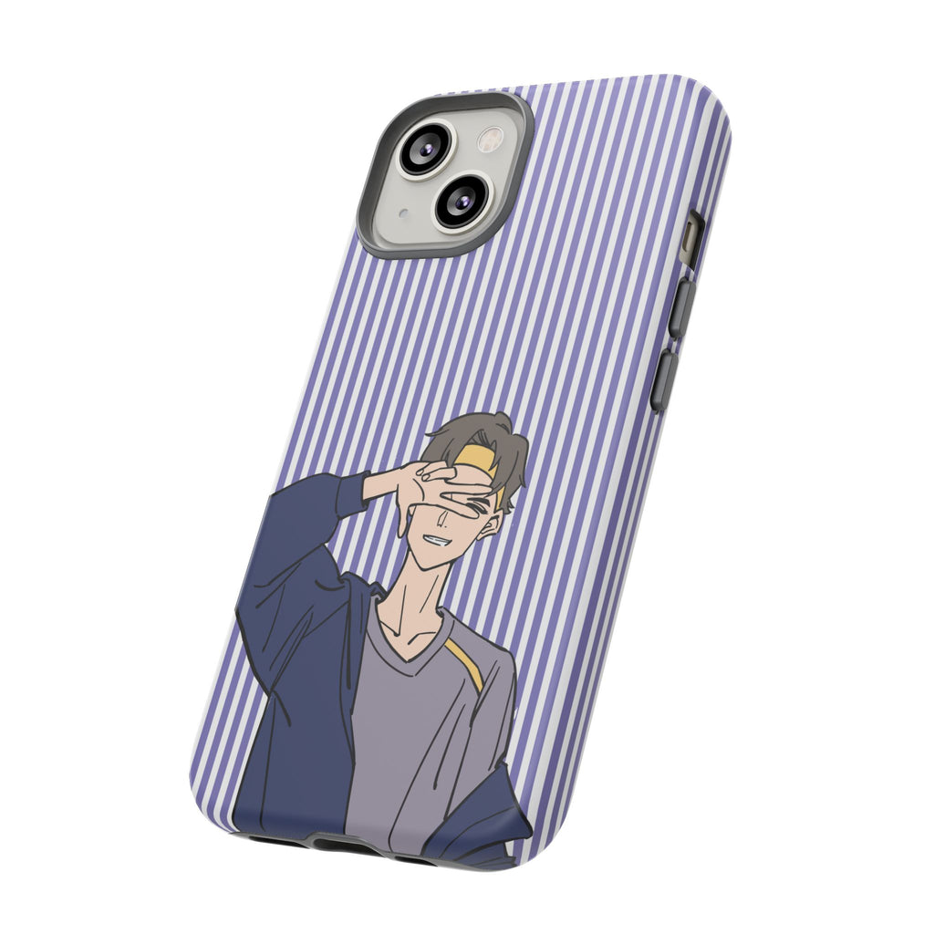 Casual Anime Guy Phone Case | Valentines Day Striped Lines phone case, Purple Stripe Iphone case - Iphone, Samsung and Pixel Mobile cases