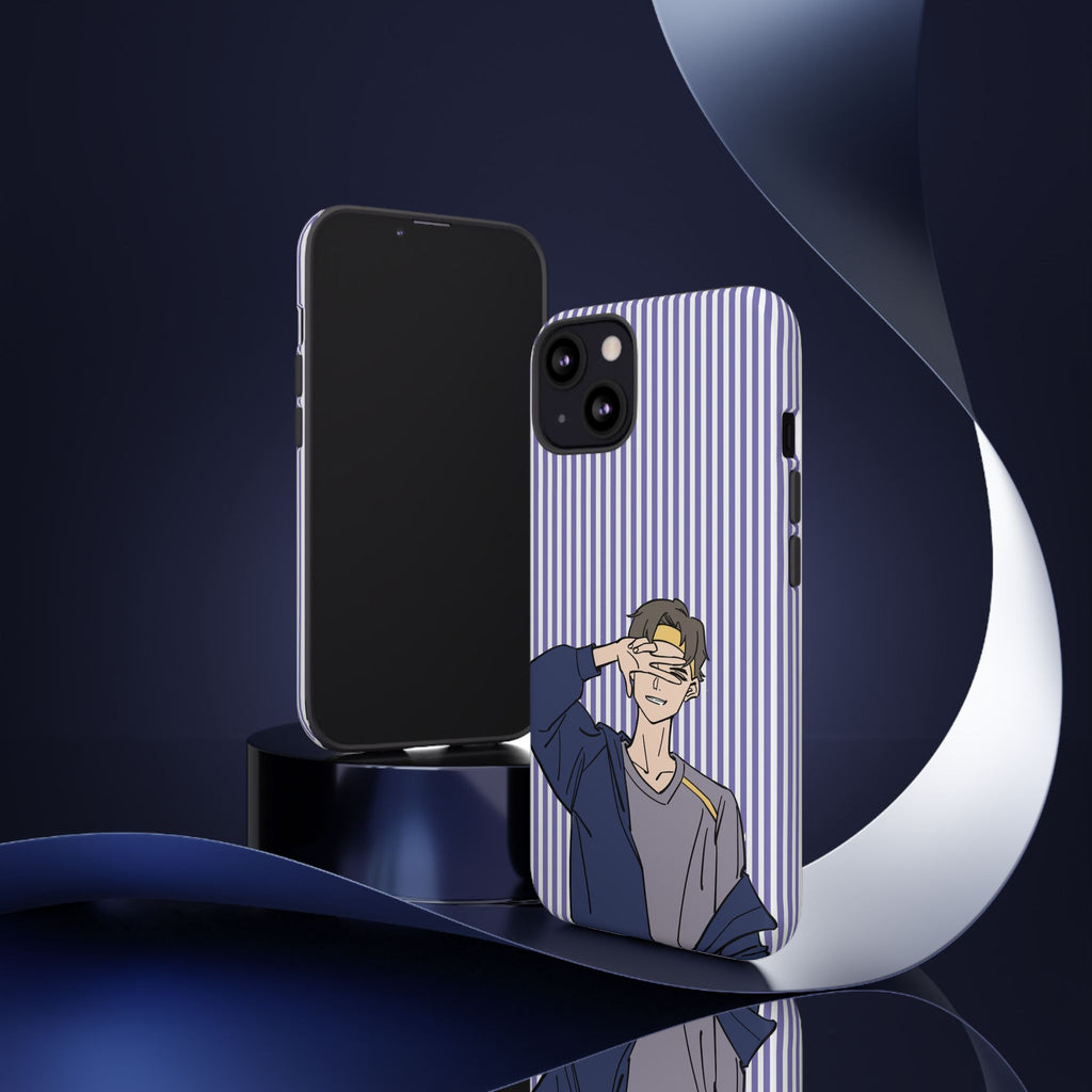 Casual Anime Guy Phone Case | Valentines Day Striped Lines phone case, Purple Stripe Iphone case - Iphone, Samsung and Pixel Mobile cases