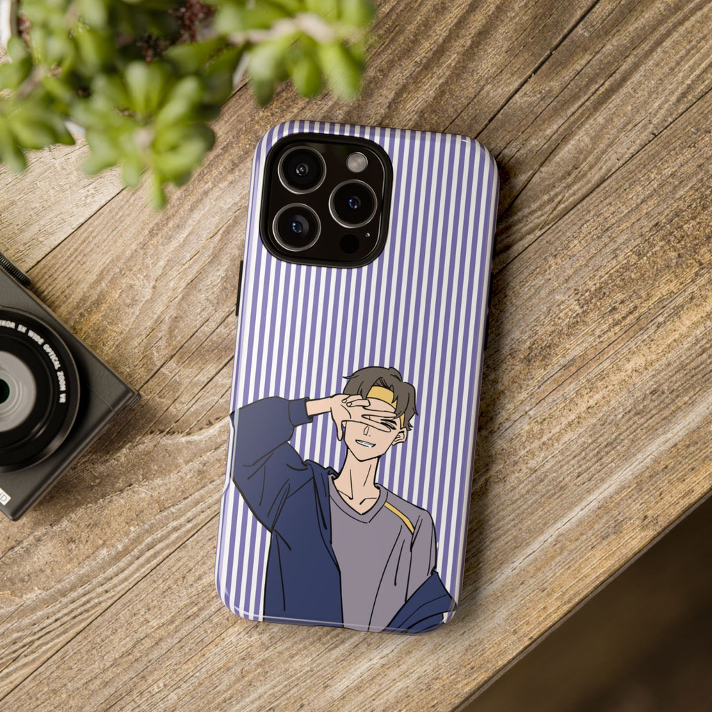 Casual Anime Guy Phone Case | Valentines Day Striped Lines phone case, Purple Stripe Iphone case - Iphone, Samsung and Pixel Mobile cases