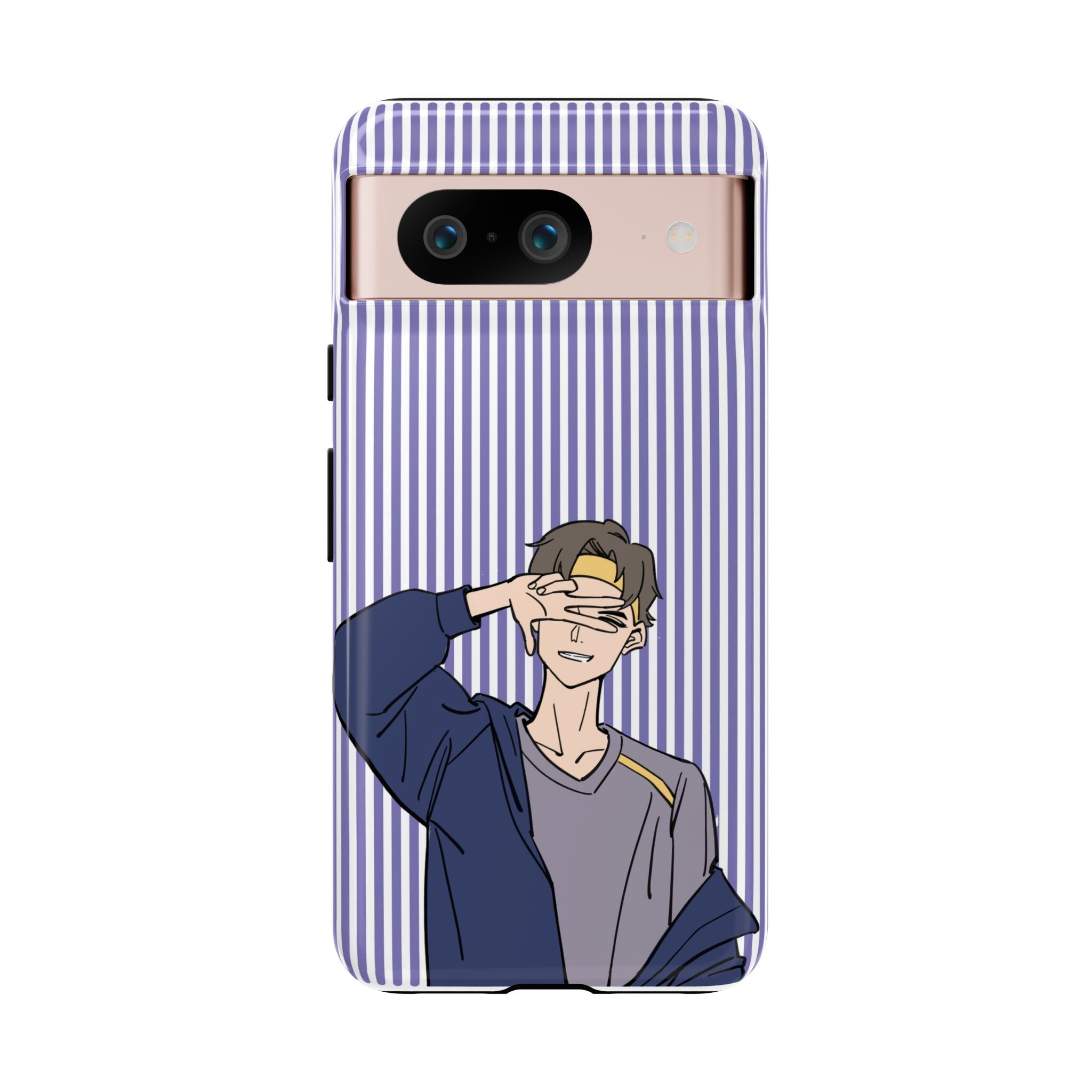 Casual Anime Guy Phone Case | Valentines Day Striped Lines phone case, Purple Stripe Iphone case - Iphone, Samsung and Pixel Mobile cases