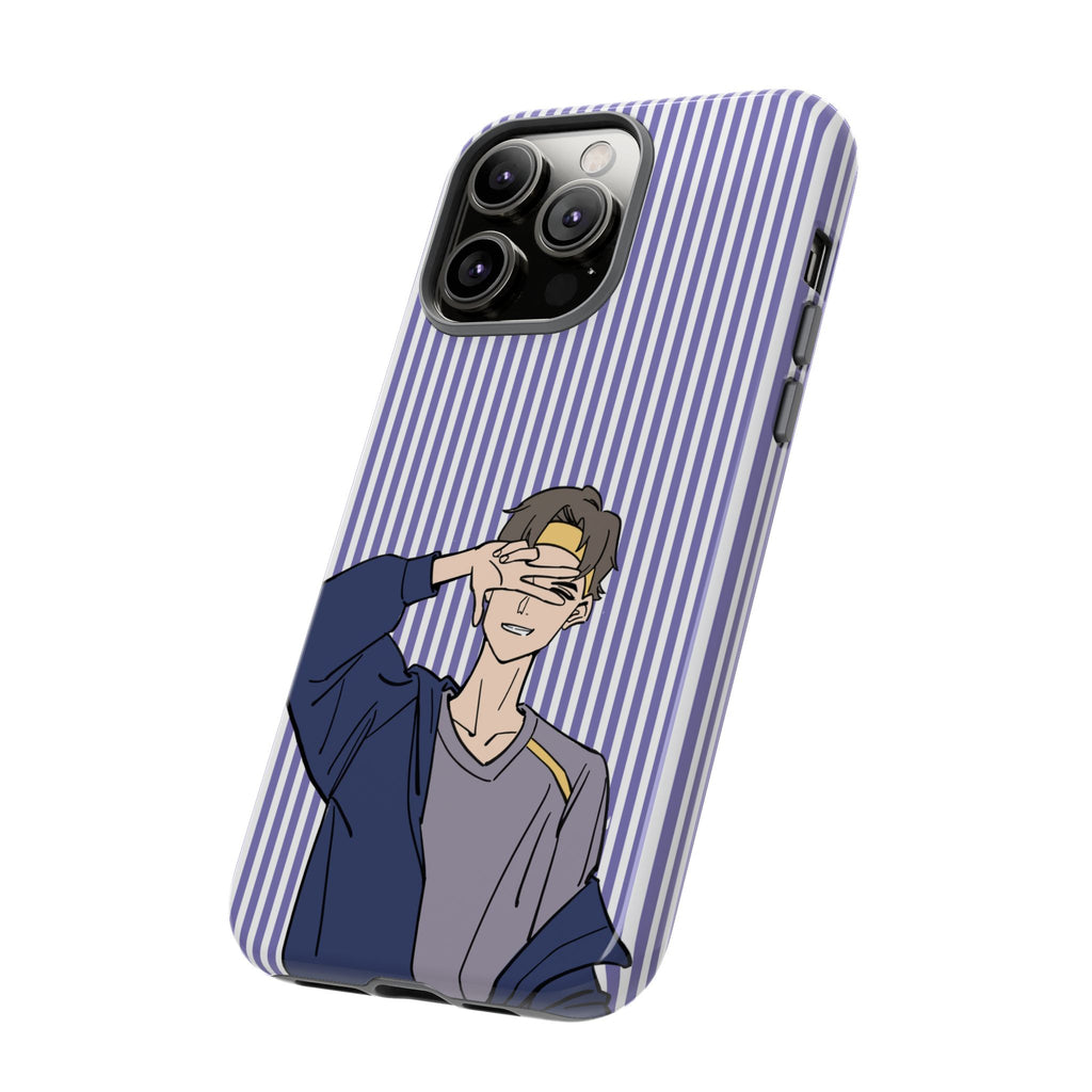 Casual Anime Guy Phone Case | Valentines Day Striped Lines phone case, Purple Stripe Iphone case - Iphone, Samsung and Pixel Mobile cases