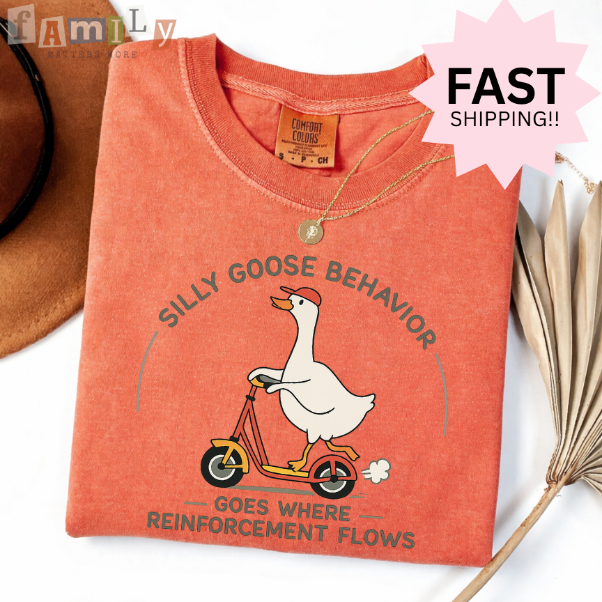 Silly Goose Behavior Goes Where Reinforcement Flows Shirt | ABA RBT Funny Inappropriate Tee