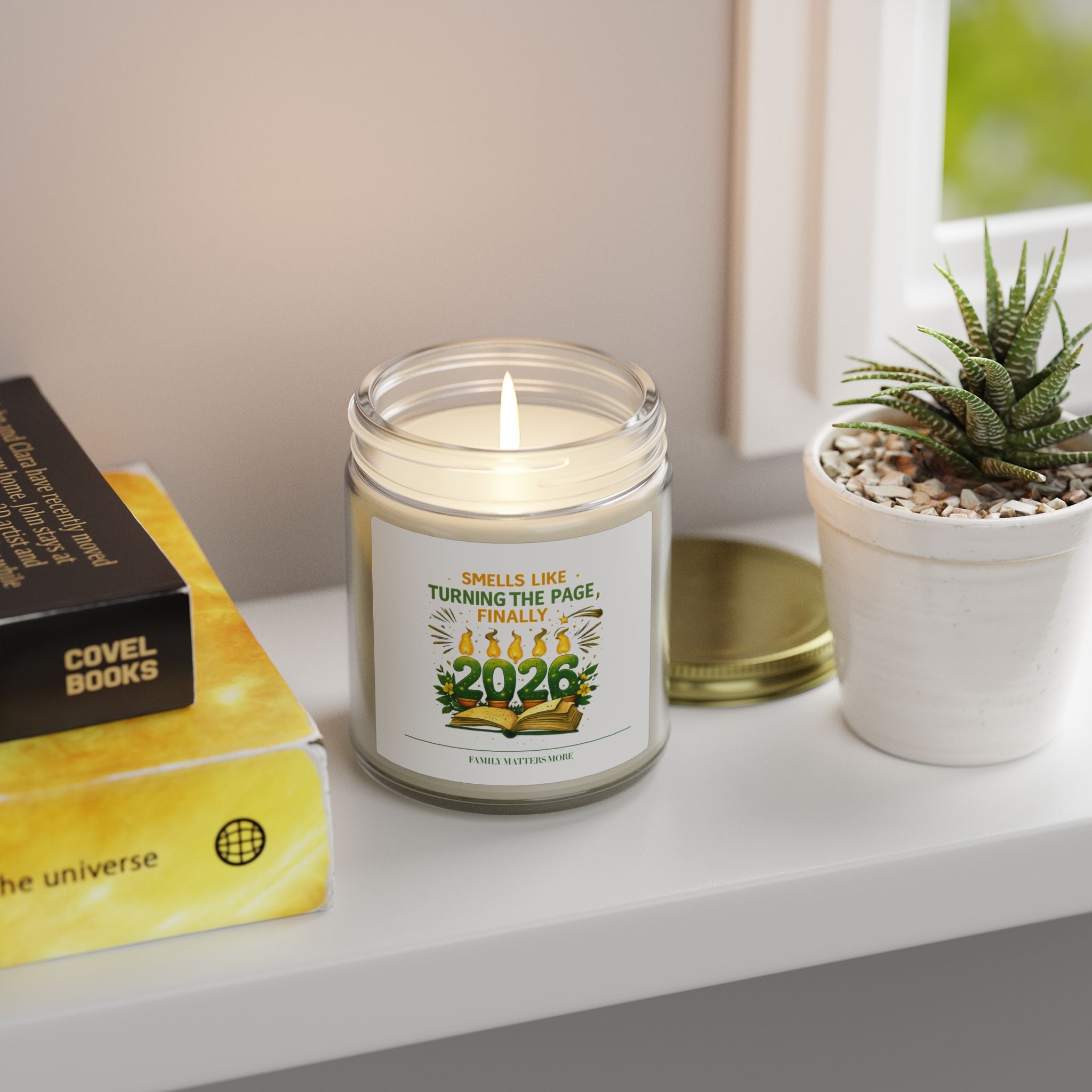 Smells Like Turning The Page Finally Candle, Funny 2026 New Year Soy Candle 4oz 9oz, Book Lover Gift, Scented Jar