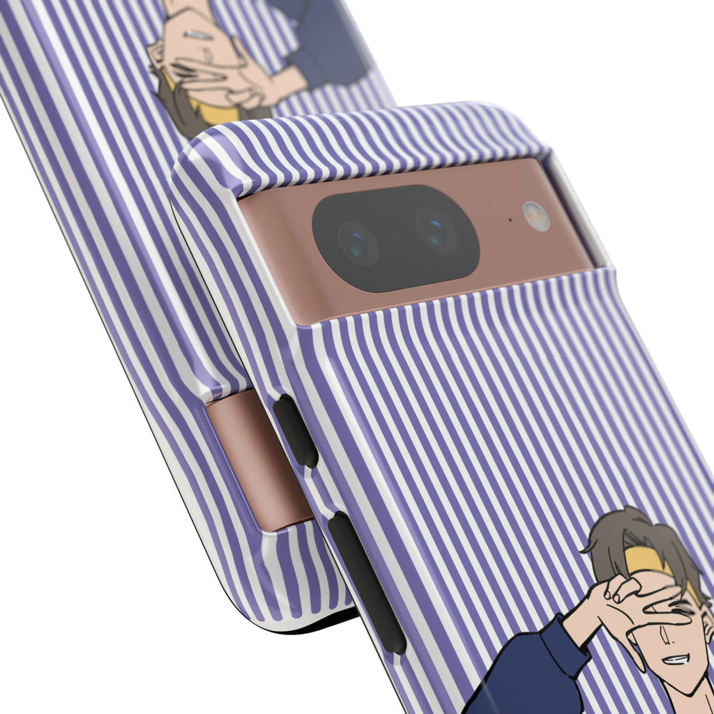 Casual Anime Guy Phone Case | Valentines Day Striped Lines phone case, Purple Stripe Iphone case - Iphone, Samsung and Pixel Mobile cases