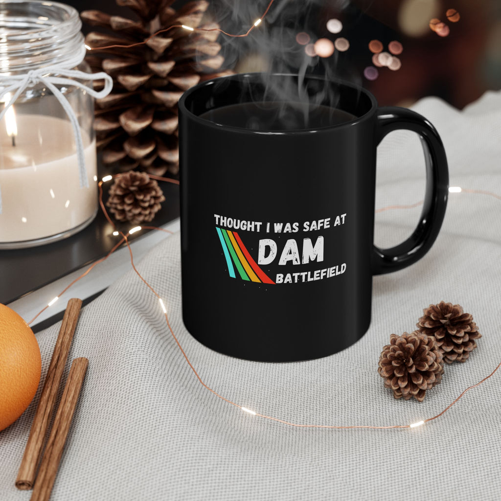 Arc Raider Inspired Mug, Thought I Was Safe At Dam Battlefield, Funny Gamer Coffee Mug 11oz 15oz, Gift for Brother