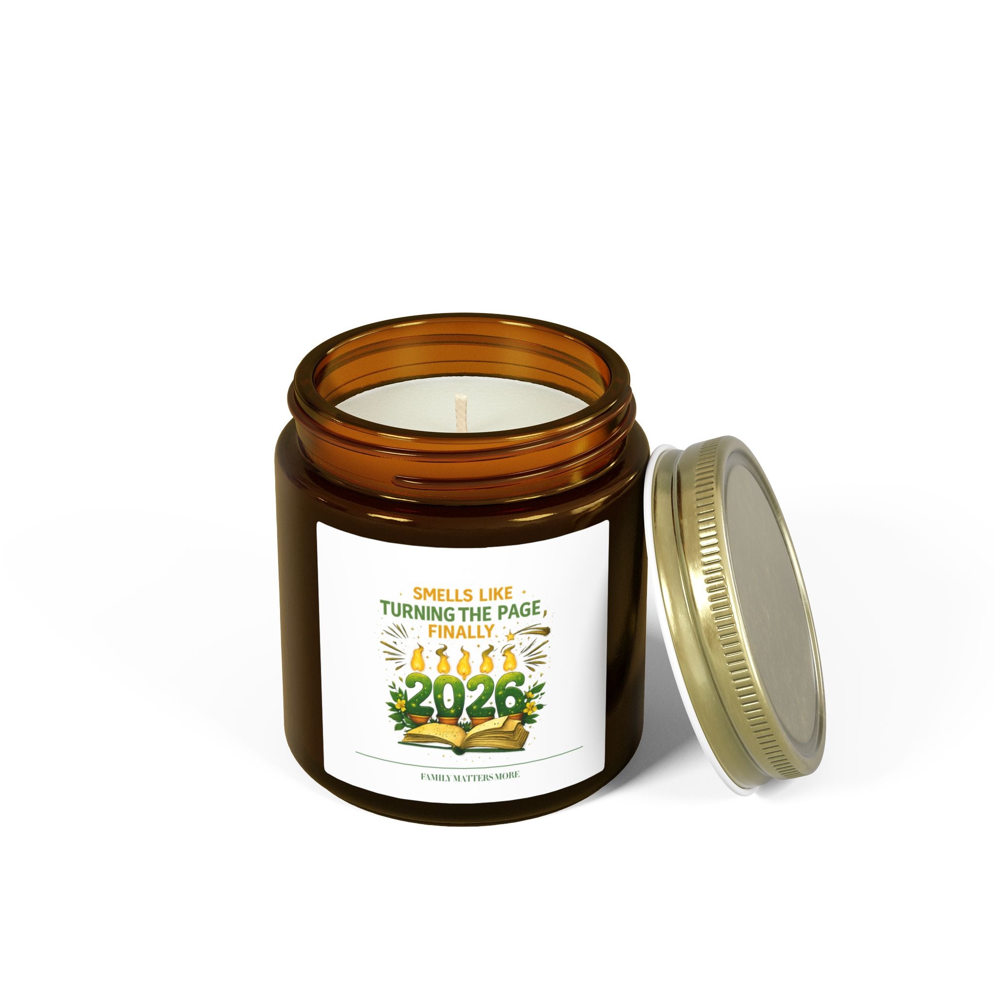 Smells Like Turning The Page Finally Candle, Funny 2026 New Year Soy Candle 4oz 9oz, Book Lover Gift, Scented Jar