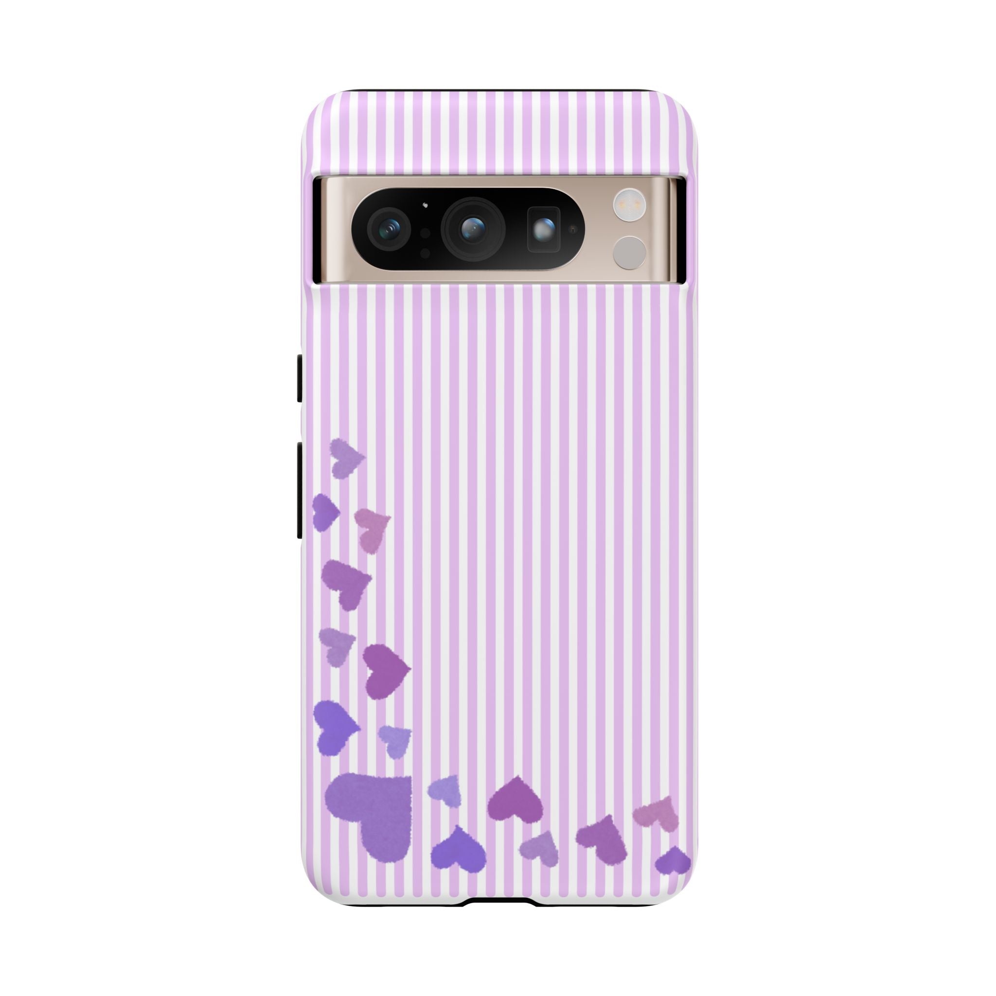Valentines Day Striped hearts phone case, Purple Heart Floral Stripe Iphone case | Tough Cases - Iphone, Samsung and Pixel Mobile cases