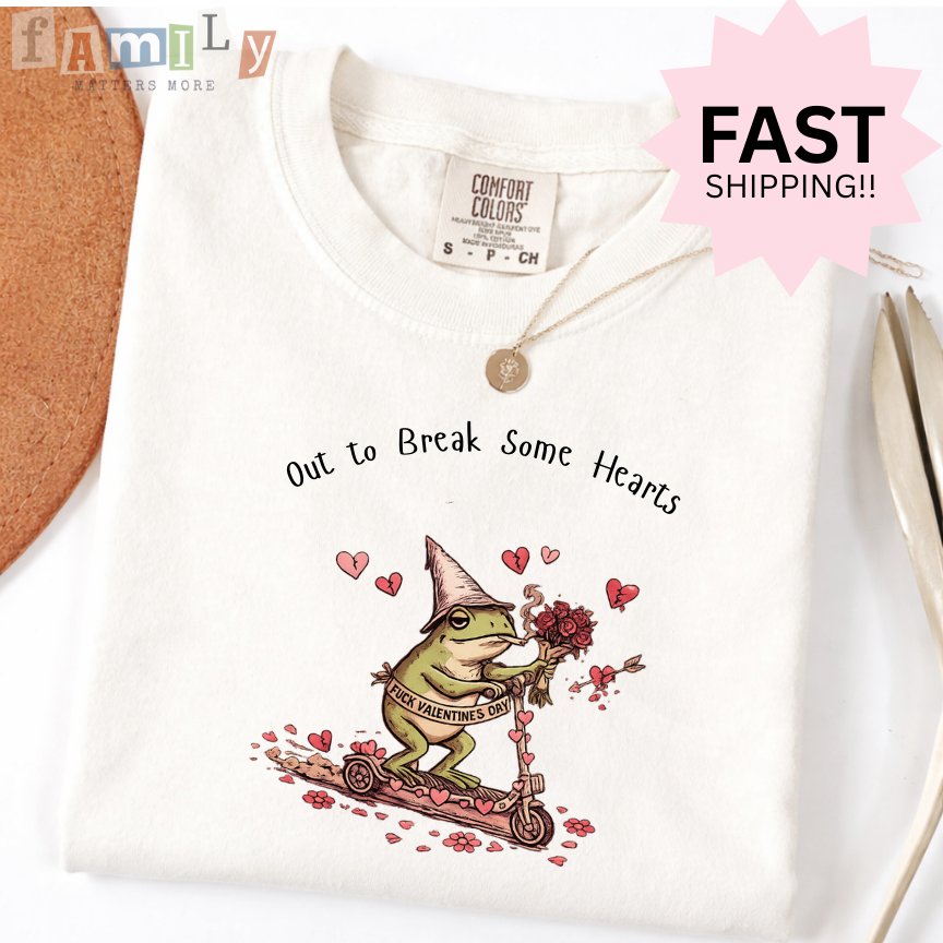 Out to Break Some Hearts Shirt, Funny Valentines Frog Tee, Inappropriate Aba Shirt, Offensive Stupid Unwearable T-Shirt