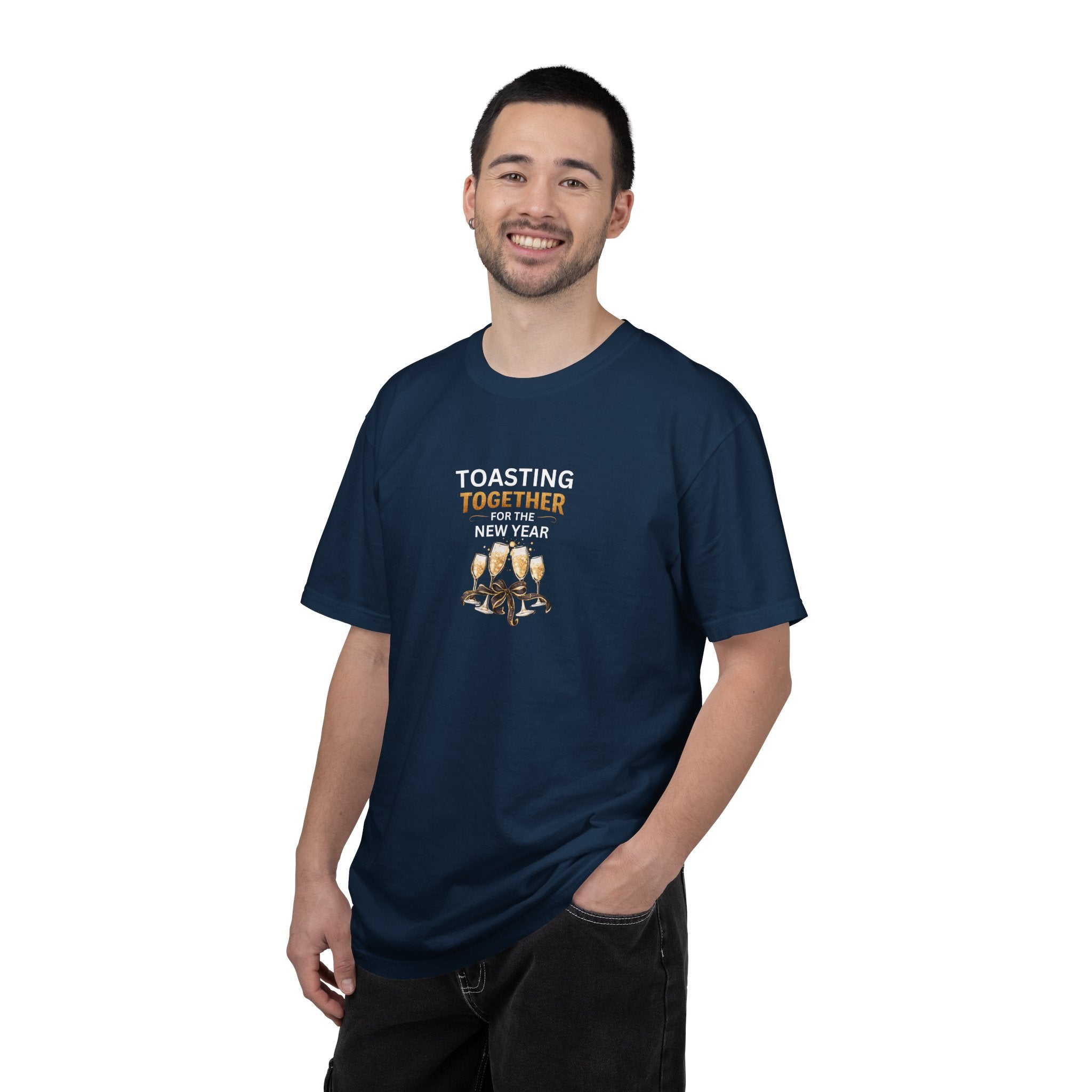 Toasting Together New Year Family Shirts, Matching New Years Eve Pajama Tops, Champagne Toast Outfit, Unisex Adult Youth Tee