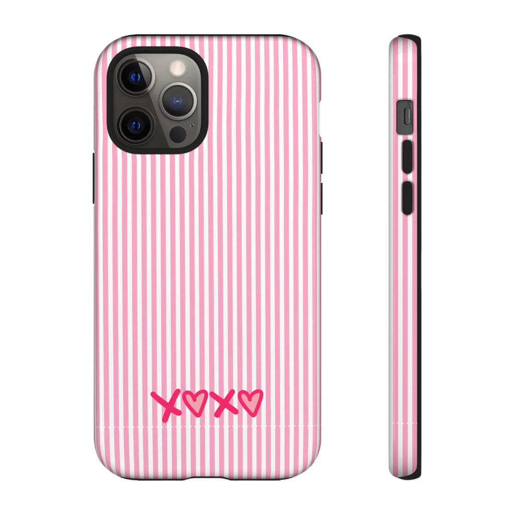 Galentines Day Pink Striped Lines phone case, Pink Stripe Iphone case | Tough Cases - Iphone, Samsung and Pixel Mobile cases