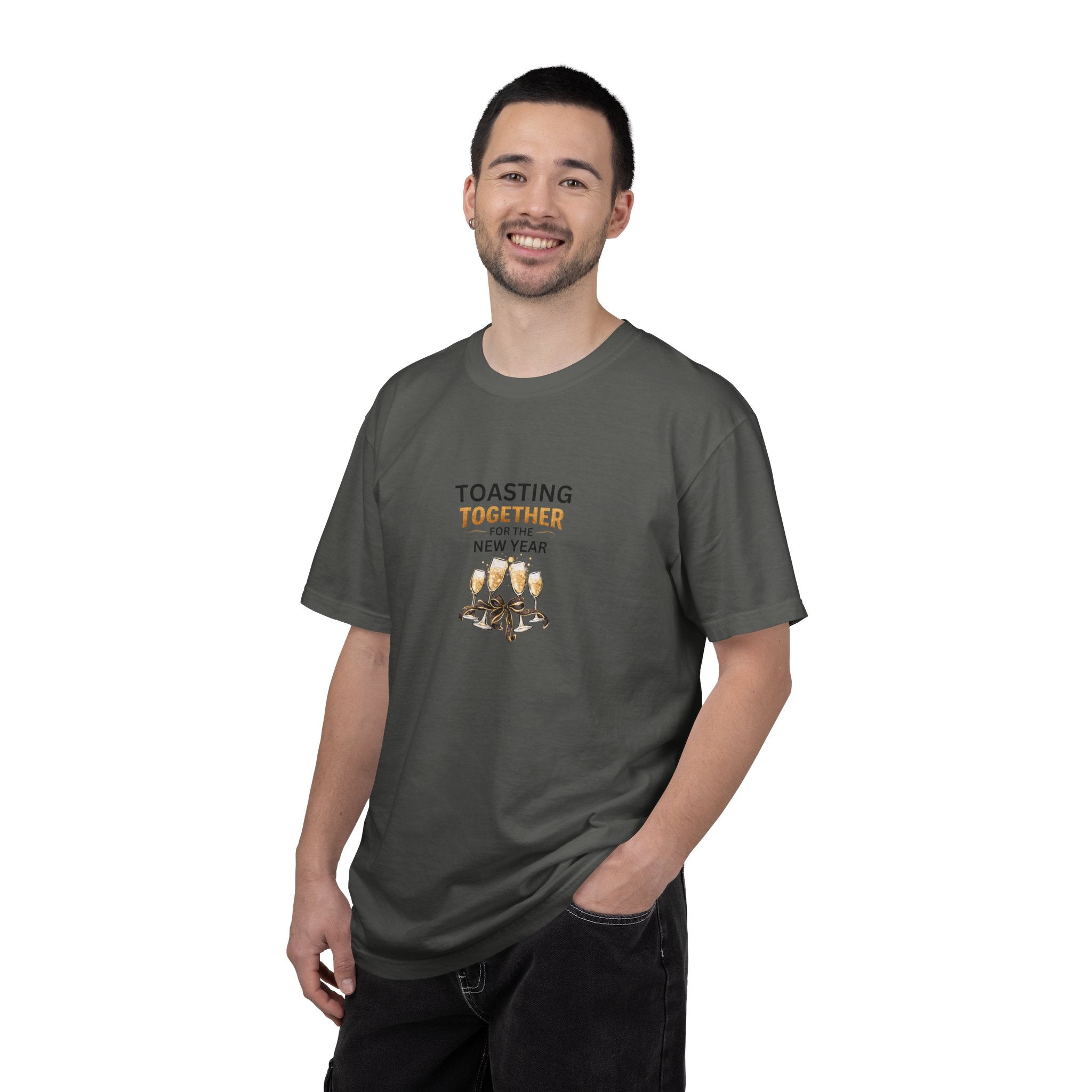 Toasting Together New Year Family Shirts, Matching New Years Eve Pajama Tops, Champagne Toast Outfit, Unisex Adult Youth Tee