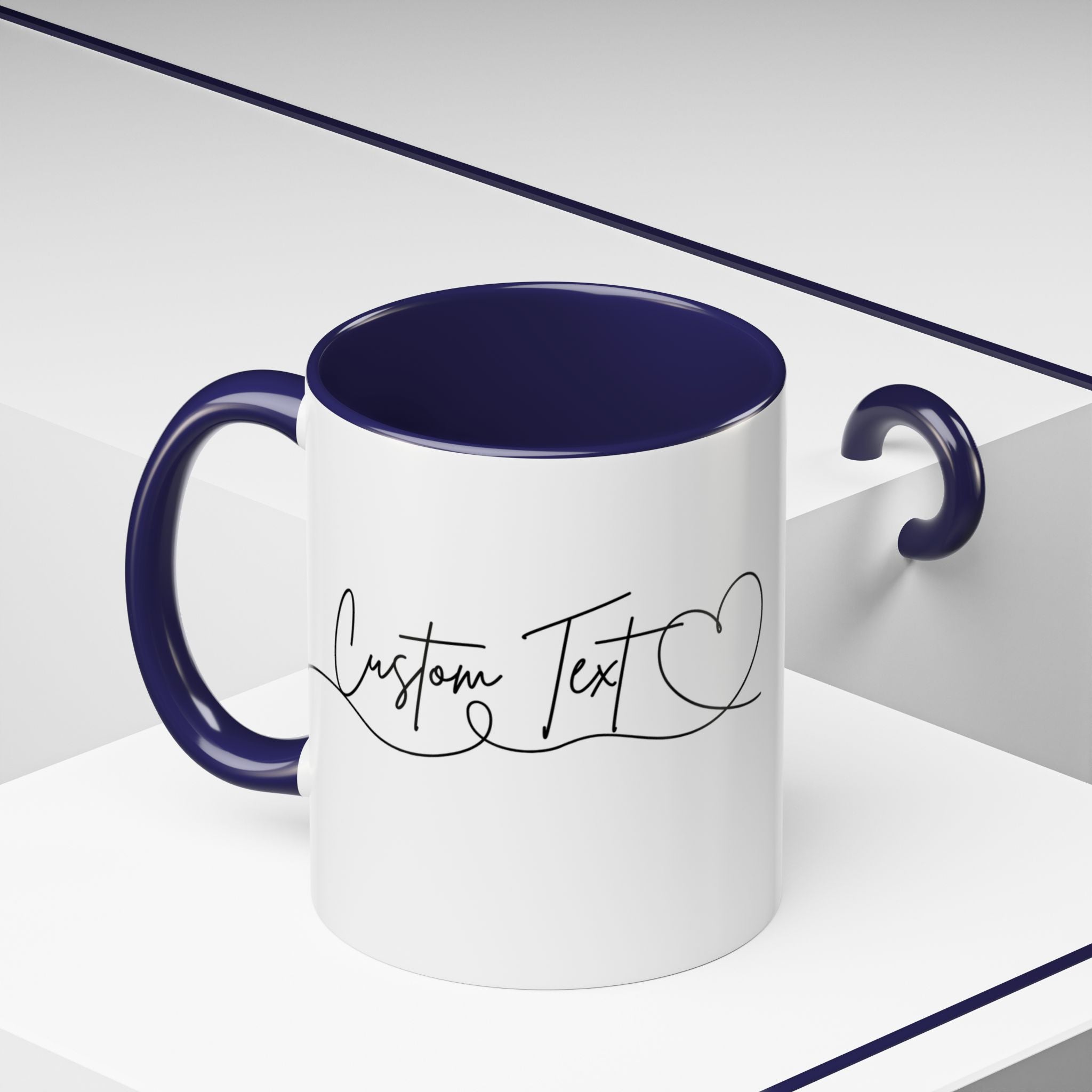 Personalized Name Mug, Custom Name Coffee Mug, Heart Name Mug, 11oz 15oz Ceramic Cup, Birthday Gift for Her Him