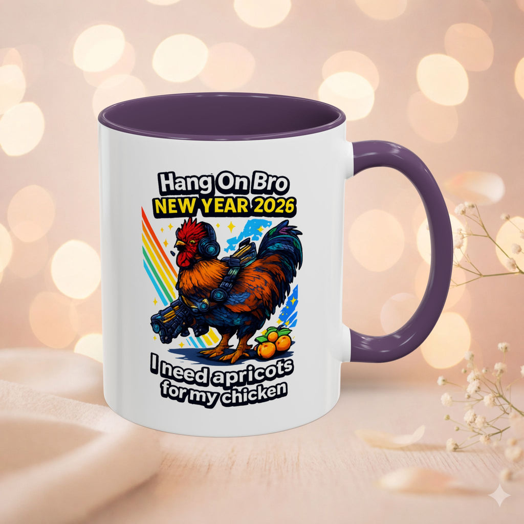 Hang On Bro 2026 Apricots Mug, Funny Rooster Gamer Coffee Mug 15oz Accent Cup, Arc Raiders Inspired Gift for Brother