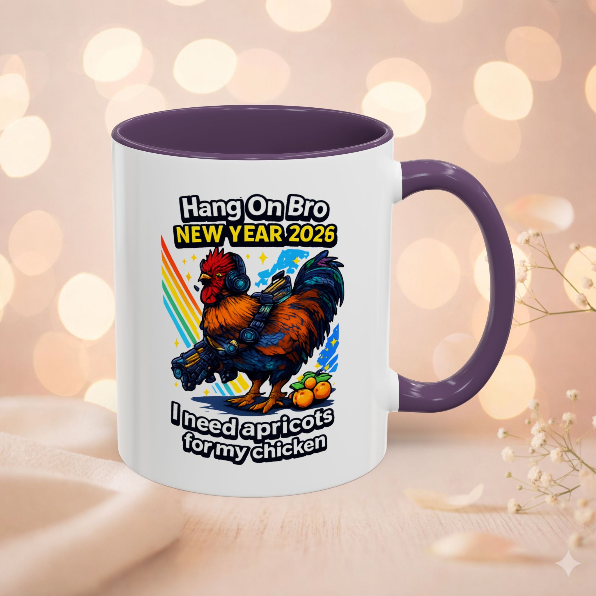 Hang On Bro 2026 Apricots Mug, Funny Rooster Gamer Coffee Mug 15oz Accent Cup, Arc Raiders Inspired Gift for Brother