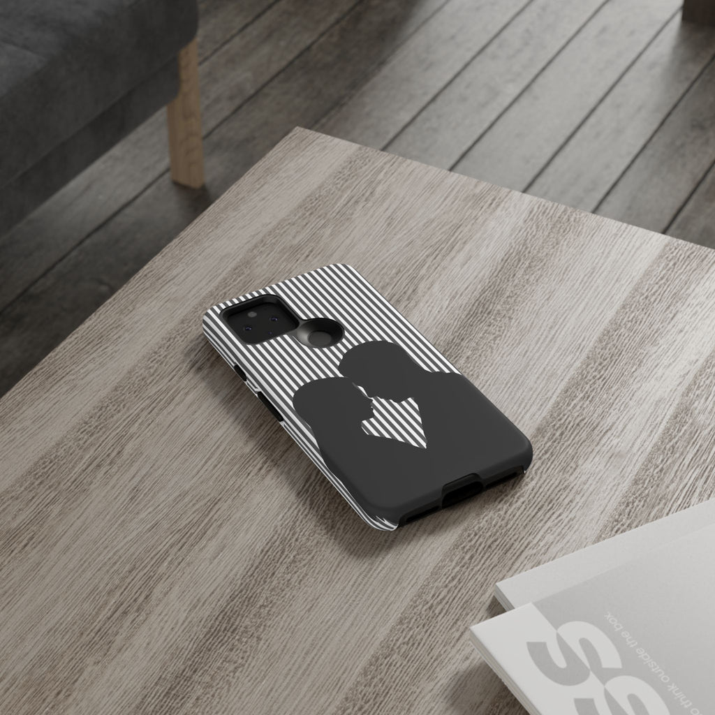 Silhouette Couple Phone Case | Galentines Day Striped Black and white phone case, Stripe Iphone case - Iphone, Samsung and Pixel Mobile case
