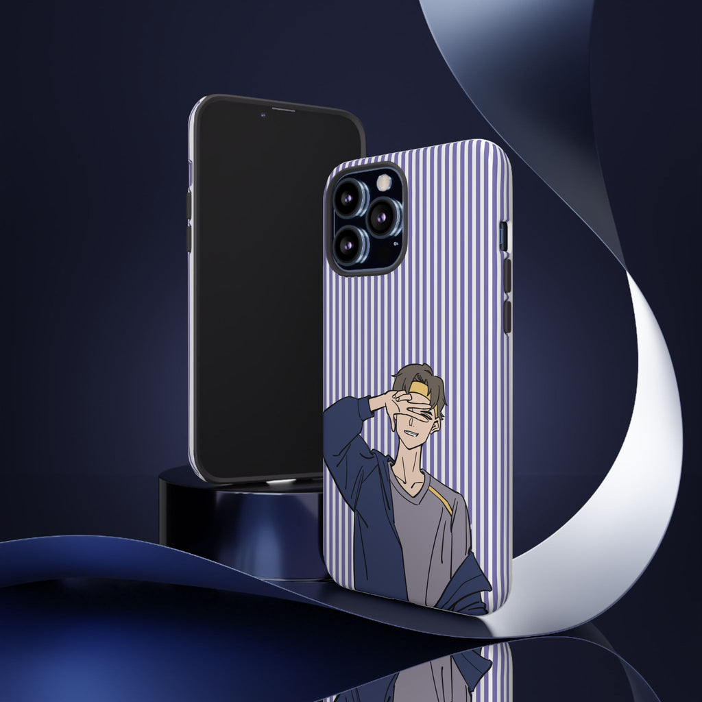 Casual Anime Guy Phone Case | Valentines Day Striped Lines phone case, Purple Stripe Iphone case - Iphone, Samsung and Pixel Mobile cases