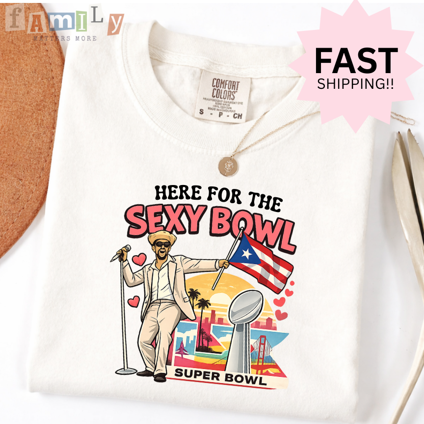 Here for the Sexy Bowl Shirt, Funny Super Bowl Tee, Game Day Humor Shirt, Inappropriate Aba Shirt, Offensive Stupid Unwearable Tee