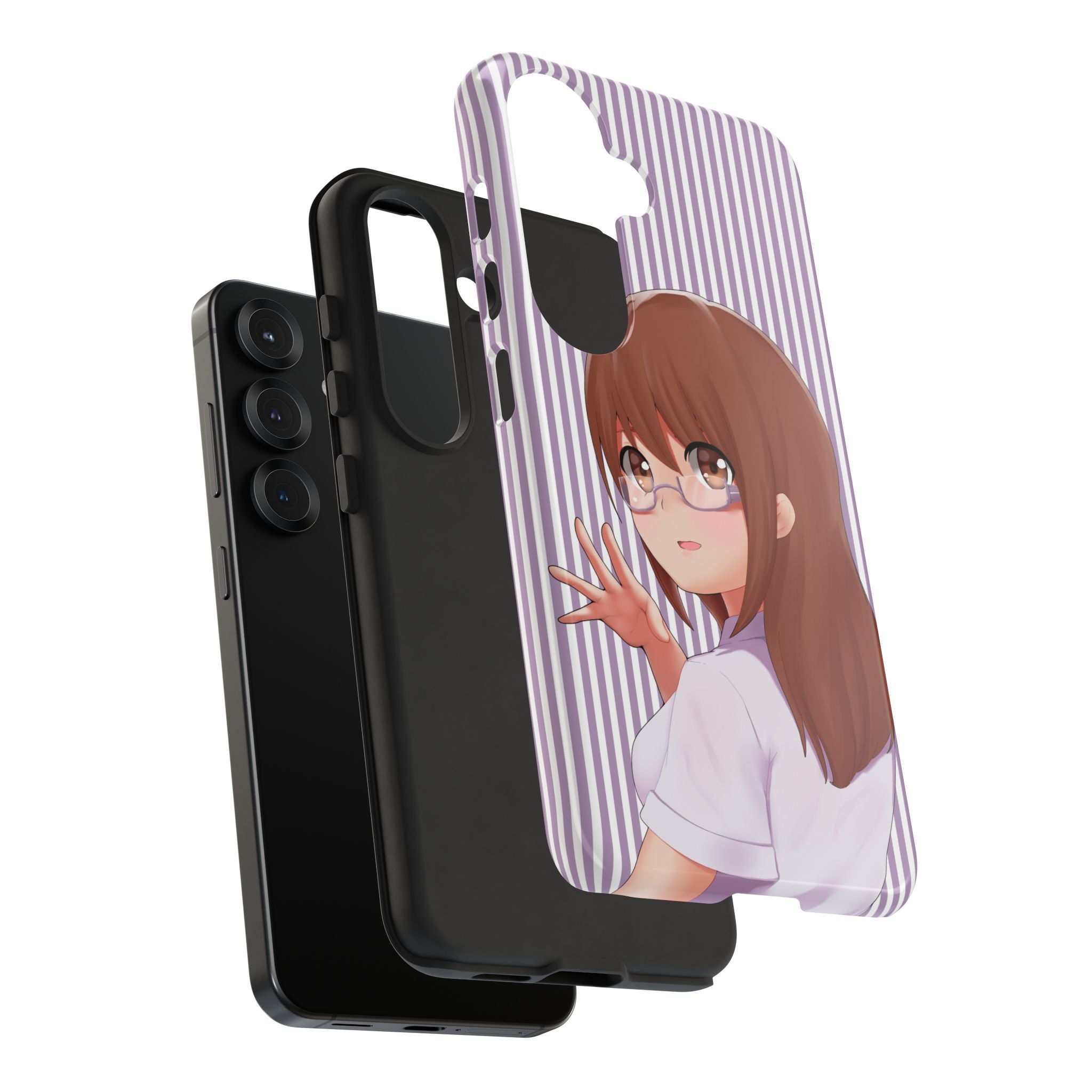 Galentines Day Striped lines mobile case, Glasses Anime Girl Stripe Iphone case | Tough Cases - Iphone, Samsung and Pixel Mobile cases