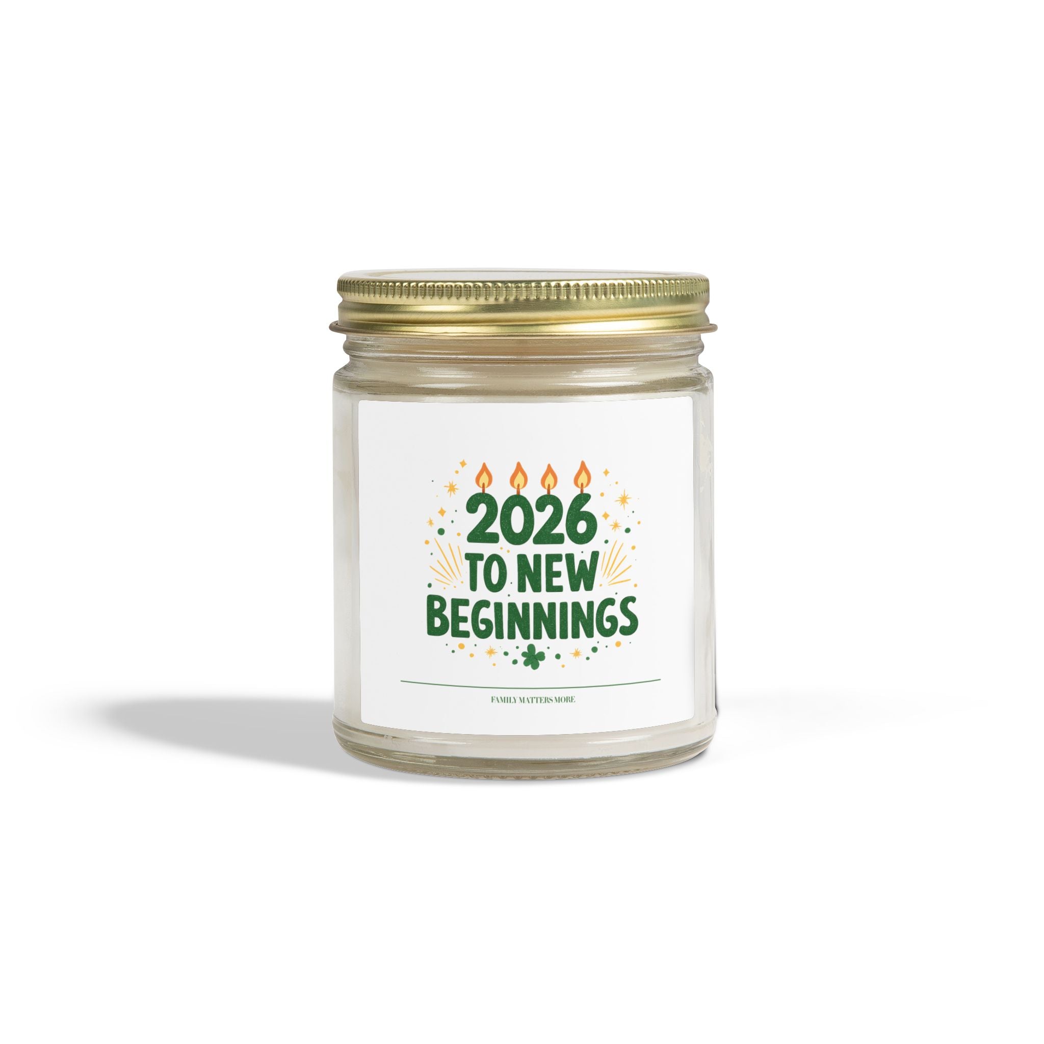 2026 New Beginnings Candle, Happy New Year Scented Soy Candle 4oz 9oz, Hand Poured Jar Candle, NYE Gift Idea