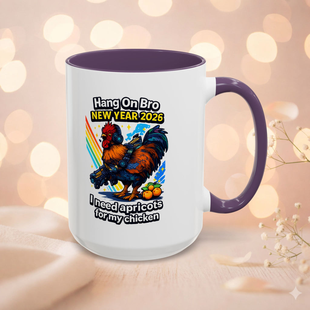 Hang On Bro 2026 Apricots Mug, Funny Rooster Gamer Coffee Mug 15oz Accent Cup, Arc Raiders Inspired Gift for Brother