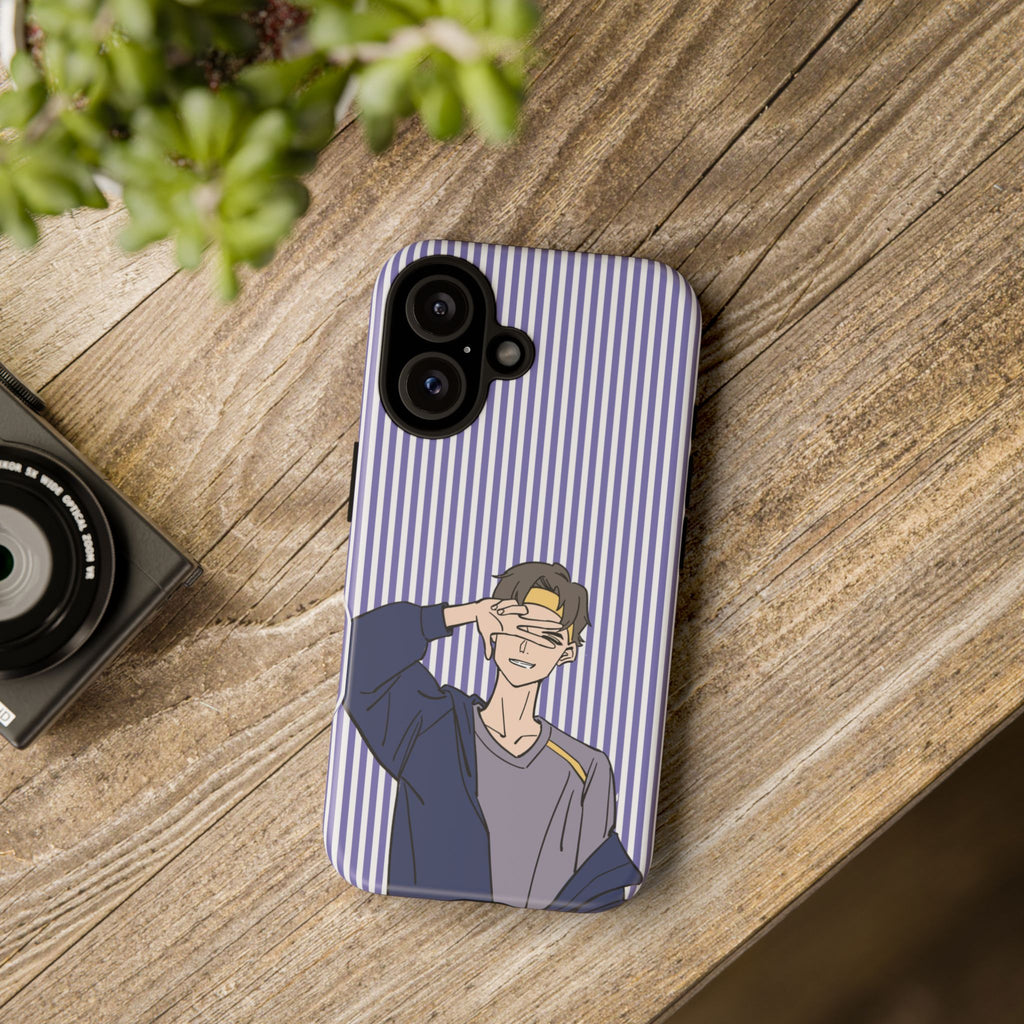 Casual Anime Guy Phone Case | Valentines Day Striped Lines phone case, Purple Stripe Iphone case - Iphone, Samsung and Pixel Mobile cases