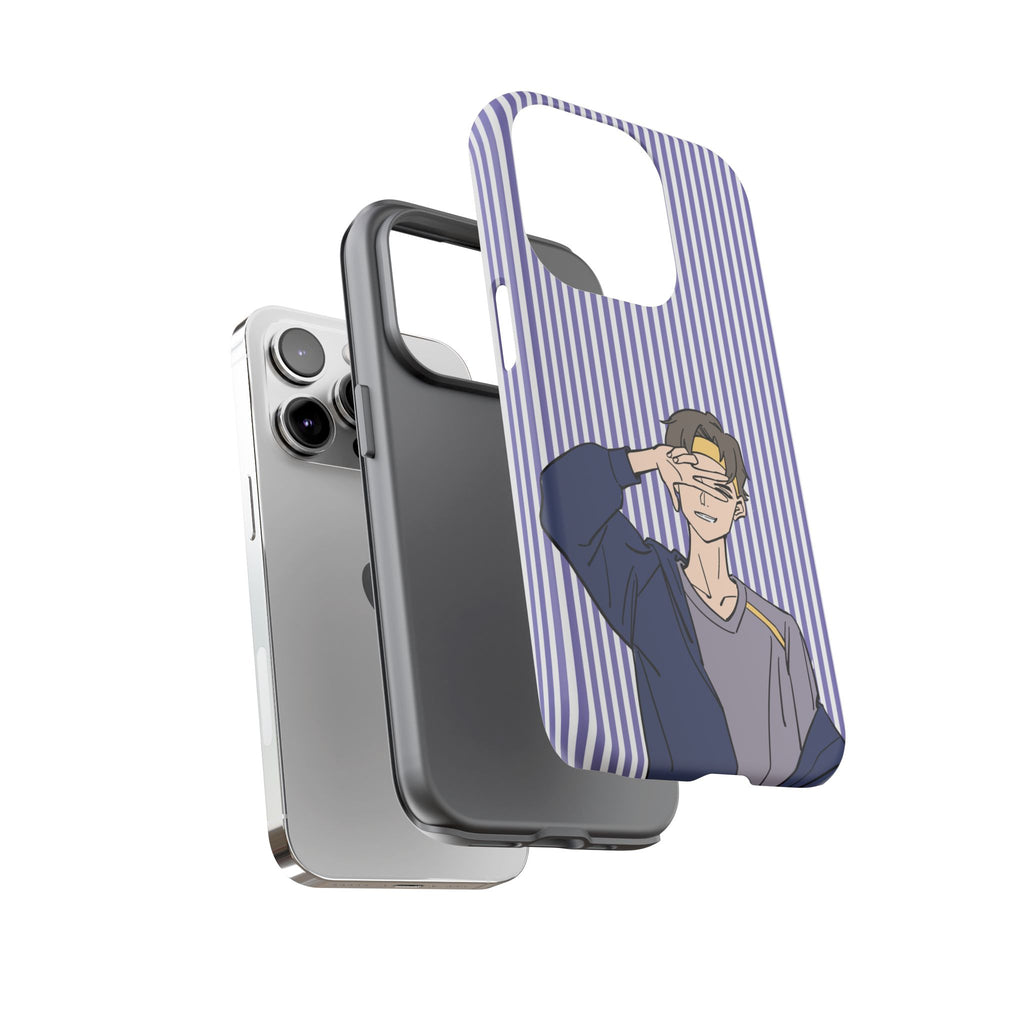Casual Anime Guy Phone Case | Valentines Day Striped Lines phone case, Purple Stripe Iphone case - Iphone, Samsung and Pixel Mobile cases
