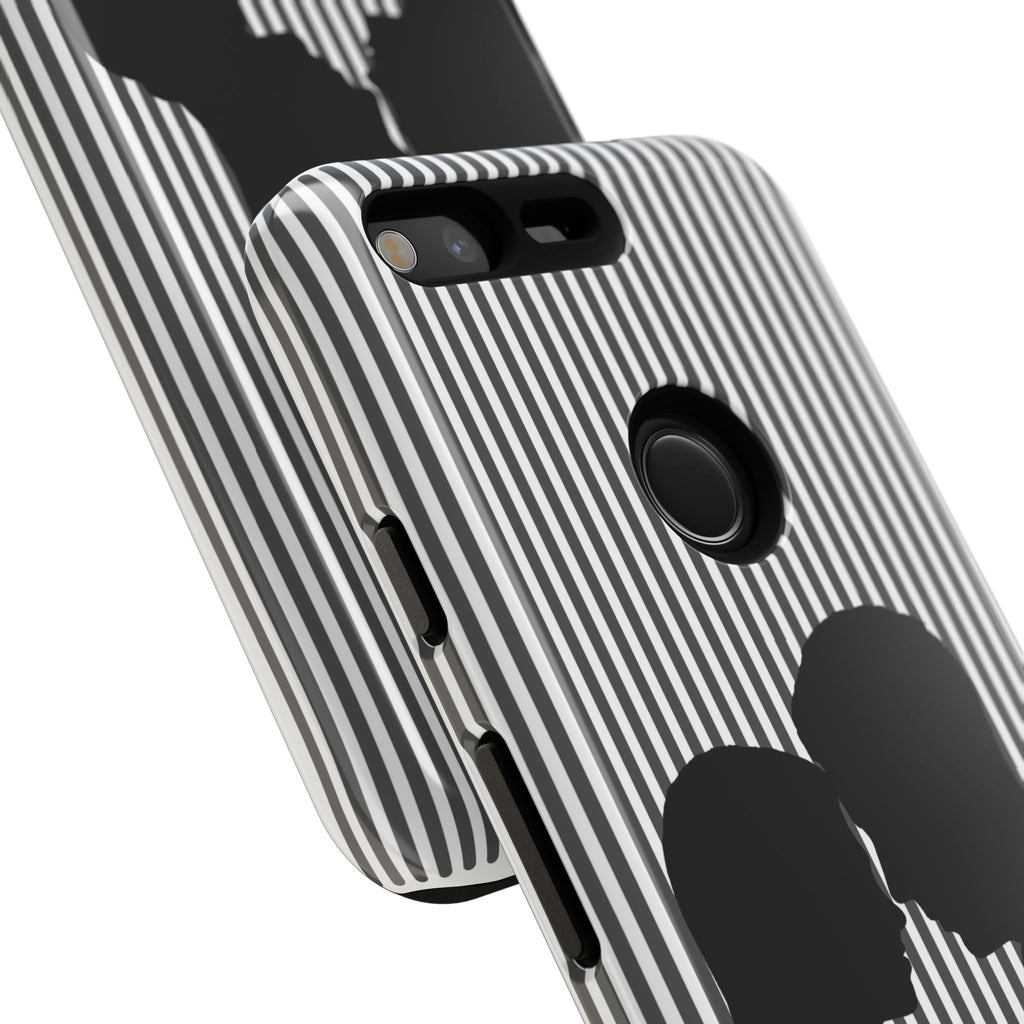 Silhouette Couple Phone Case | Galentines Day Striped Black and white phone case, Stripe Iphone case - Iphone, Samsung and Pixel Mobile case