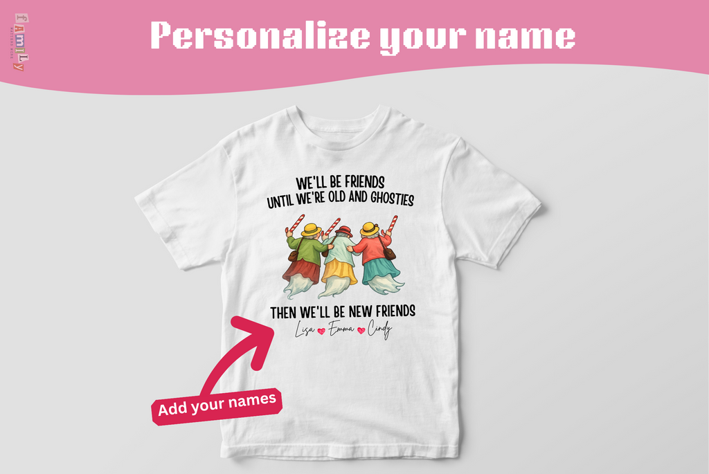 Personalized Friendship Shirt, Old Friends - Best Friends Gift, Besties Tee, Comfort colors best friens shirts with names