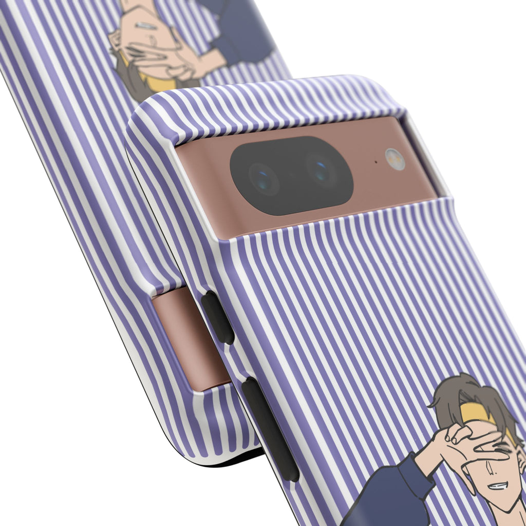 Casual Anime Guy Phone Case | Valentines Day Striped Lines phone case, Purple Stripe Iphone case - Iphone, Samsung and Pixel Mobile cases