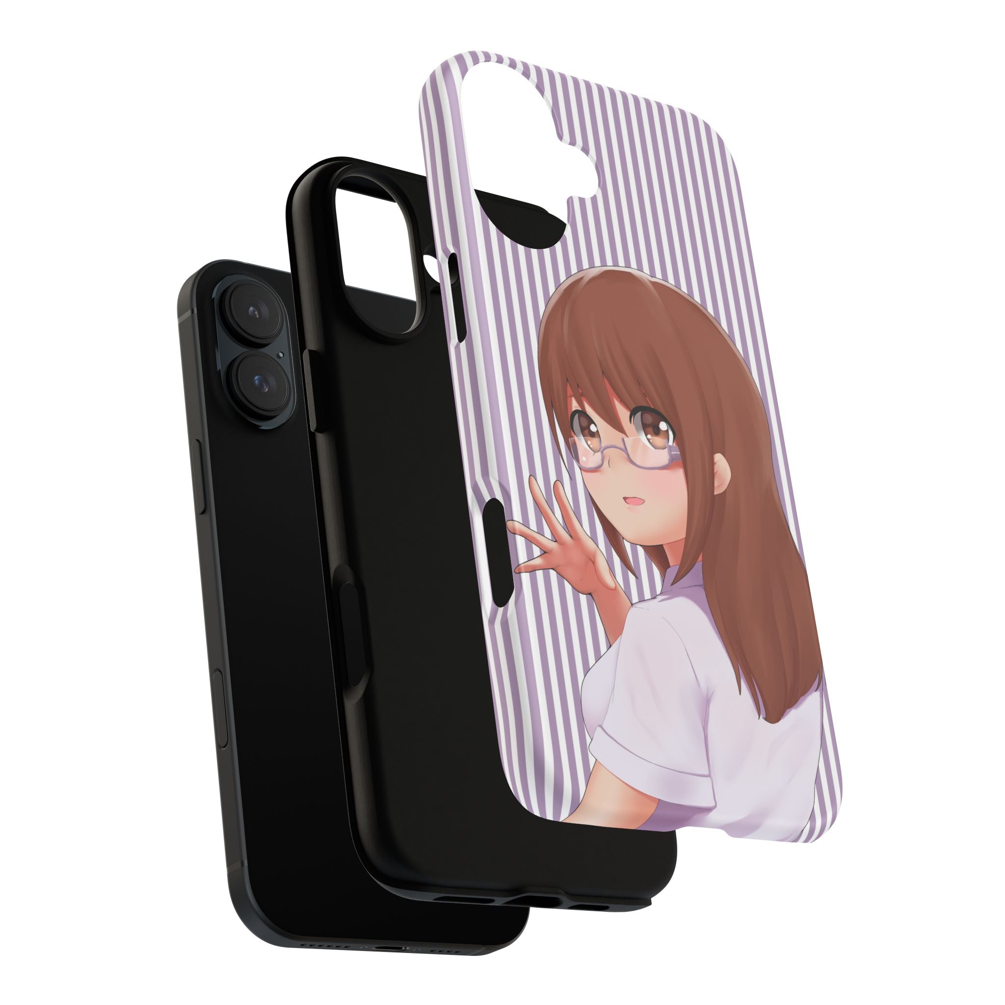 Galentines Day Striped lines mobile case, Glasses Anime Girl Stripe Iphone case | Tough Cases - Iphone, Samsung and Pixel Mobile cases