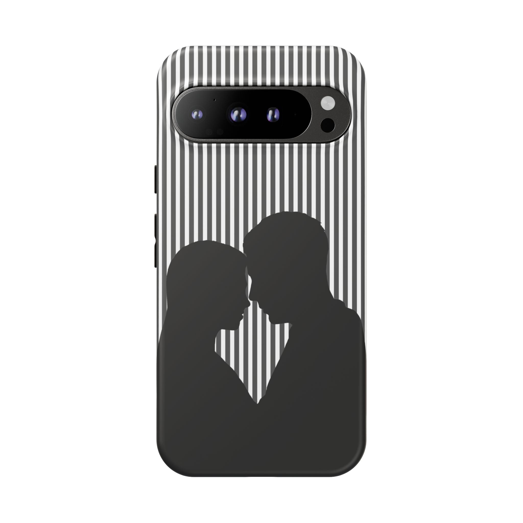Silhouette Couple Phone Case | Galentines Day Striped Black and white phone case, Stripe Iphone case - Iphone, Samsung and Pixel Mobile case