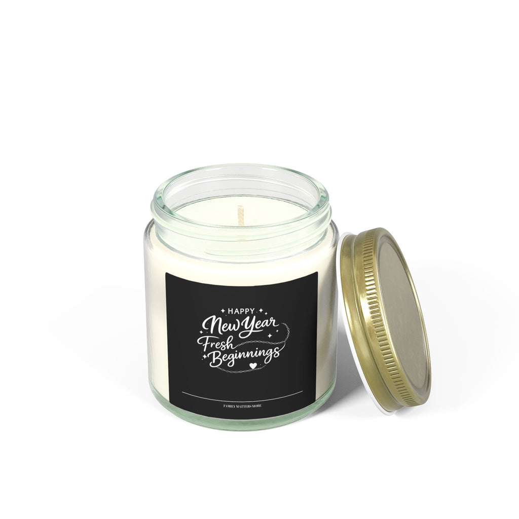 Happy New Year Fresh Beginnings Candle, Scented Soy Candle 4oz 9oz, New Years Eve Gift, Jar Candle