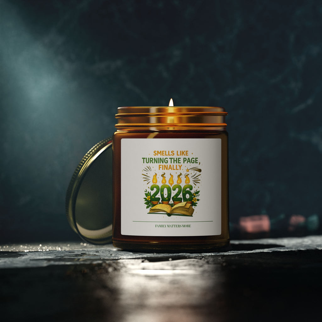 Smells Like Turning The Page Finally Candle, Funny 2026 New Year Soy Candle 4oz 9oz, Book Lover Gift, Scented Jar
