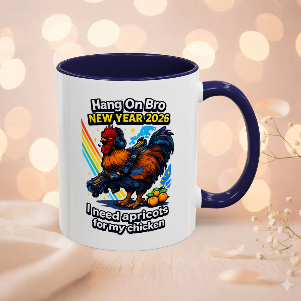 Hang On Bro 2026 Apricots Mug, Funny Rooster Gamer Coffee Mug 15oz Accent Cup, Arc Raiders Inspired Gift for Brother