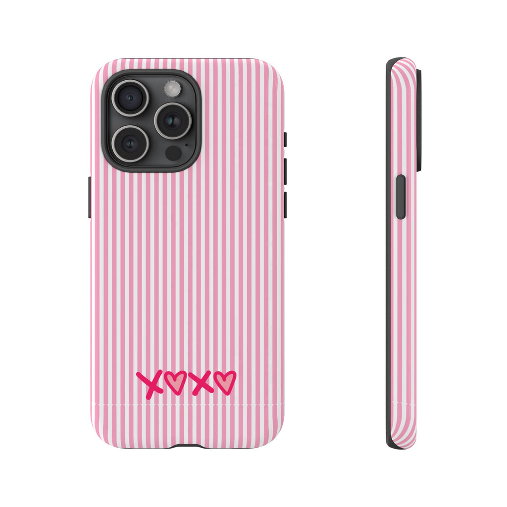 Galentines Day Pink Striped Lines phone case, Pink Stripe Iphone case | Tough Cases - Iphone, Samsung and Pixel Mobile cases