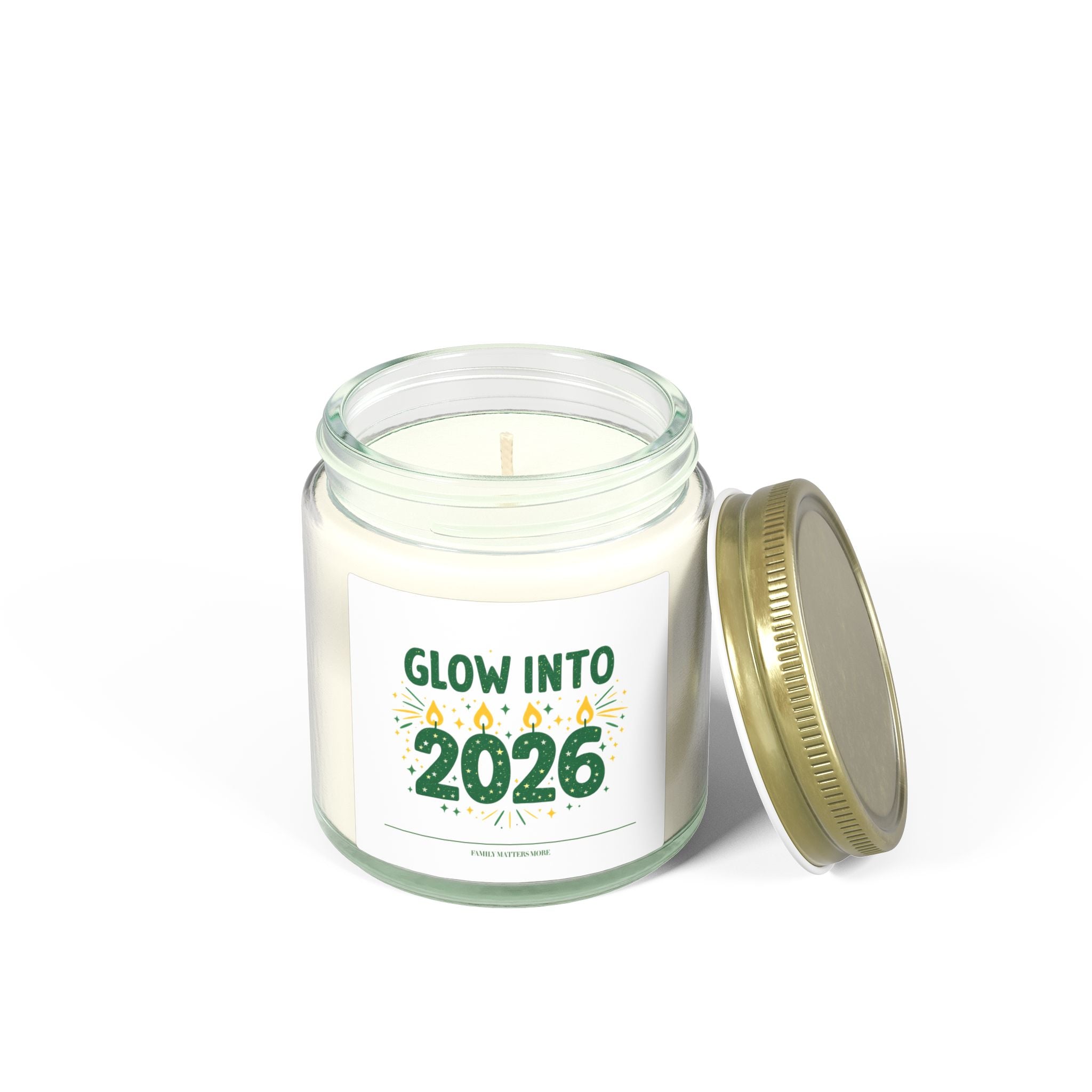Glow Into 2026 Candle, Happy New Year Scented Soy Candle 4oz 9oz, Hand Poured Jar Candle, NYE Gift
