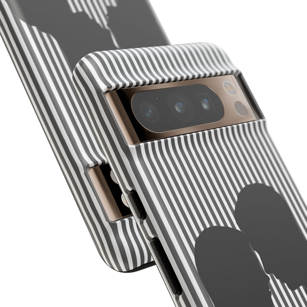 Silhouette Couple Phone Case | Galentines Day Striped Black and white phone case, Stripe Iphone case - Iphone, Samsung and Pixel Mobile case