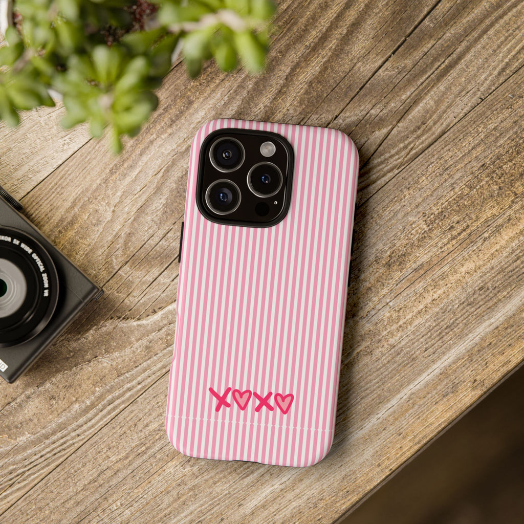 Galentines Day Pink Striped Lines phone case, Pink Stripe Iphone case | Tough Cases - Iphone, Samsung and Pixel Mobile cases